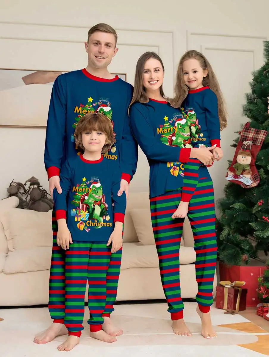 Dinosaur Matching Family Christmas Pajamas Set - Cozy Holiday Pjs for Kids & Adults - Perfect for Christmas Morning & Family Photos