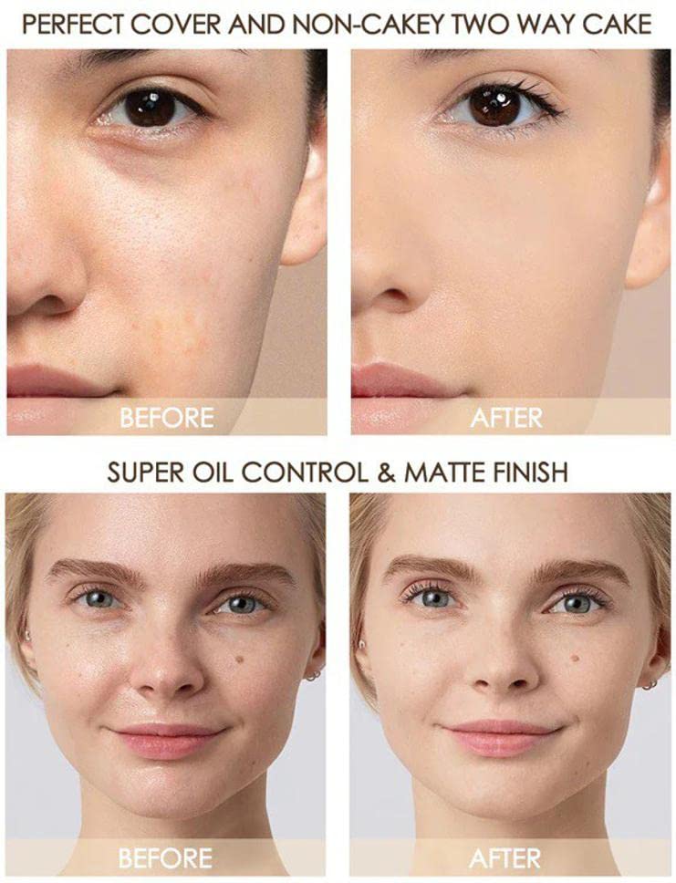 Preferred 2-in-1 Compact Cake & Loose Powder - Long Lasting Makeup for Flawless Coverage | Perfect for Daily Wear & Touch-Ups
