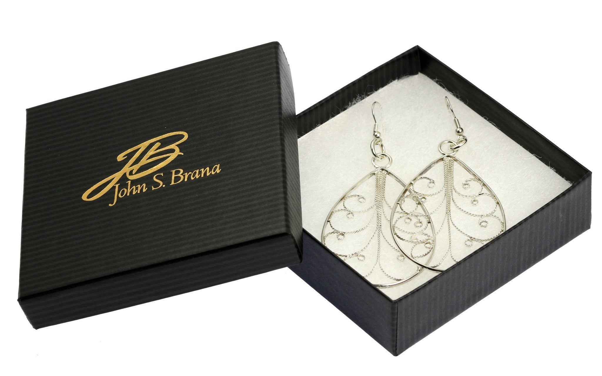 Elegant Sterling Silver Filigree Tear Drop Scroll Earrings for Women | Vintage Dangle Jewelry | Perfect for Weddings, Parties & Special Occasions