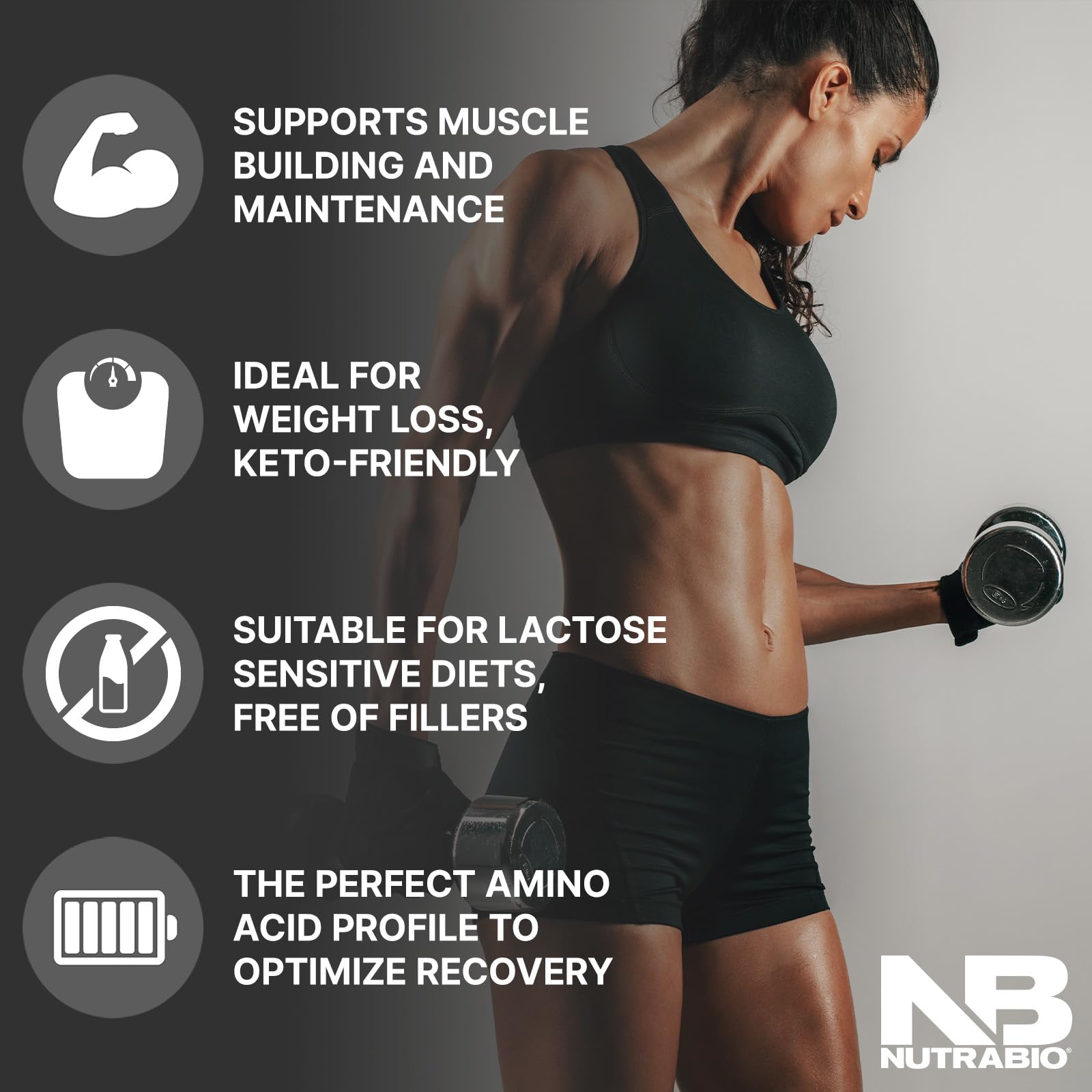 NutraBio Whey Protein Isolate Powder - 25g Protein Per Scoop, Complete Amino Acid Profile | Soy Free, Gluten Free, Non-GMO, No Fillers | Strawberry Ice Cream Flavor - 5 Pound Bag | Ideal for Post-Workout Recovery, Muscle Building & Healthy Lifestyle