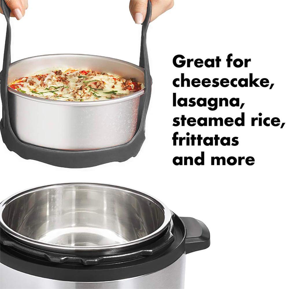 Silicone Pressure Cooker Sling for 6 Qt & 8 Qt Instant Pot, Ninja Foodi - BPA-Free Steamer Rack & Anti-Scalding Bakeware Lifter - Perfect for Cooking Eggs, Vegetables & Meal Prep (Gray)