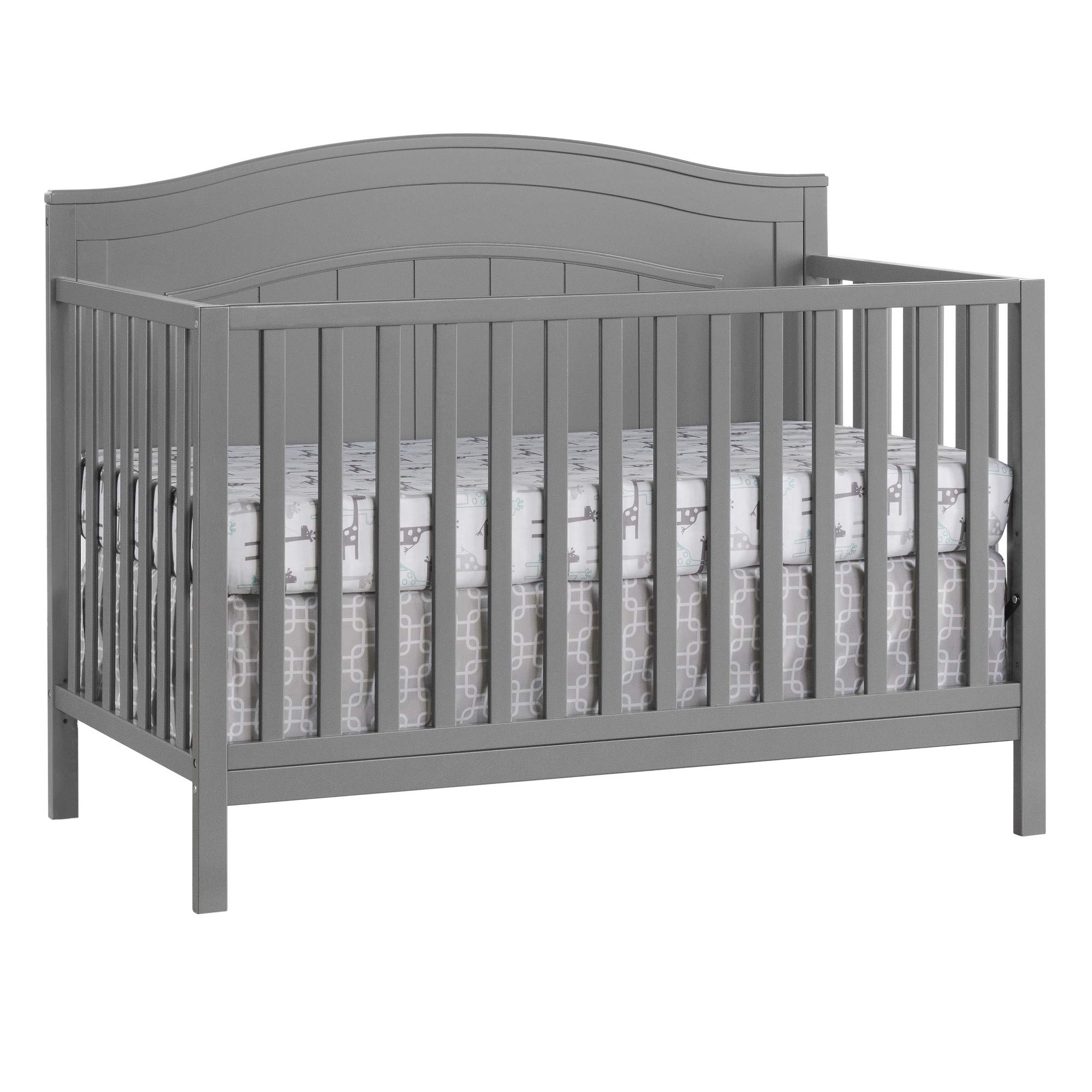 Oxford Baby North Bay 4-in-1 Convertible Baby Crib - Greenguard Gold Certified, Dove Gray | Nursery, Toddler Bed & Daybed | Safe & Stylish for Newborns to Teens