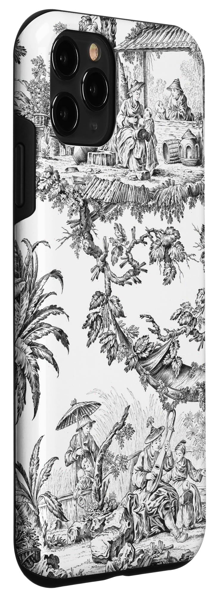 iPhone 11 Pro Case - Toile de Jouy Floral Pattern Protective Cover - Slim Fit Shockproof Phone Case for Women & Men - Perfect for Work, Travel & Everyday Use