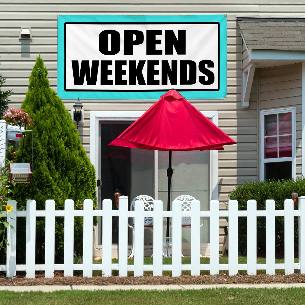 Durable 48x96 Inches Vinyl Banner with 8 Grommets - Weatherproof Outdoor Business Sign for Weekend Promotions, Yard Sales & Industrial Use - Multiple Sizes Available