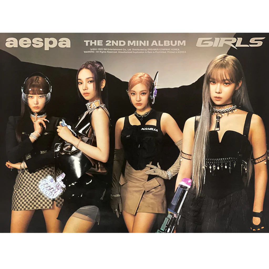 AESPA 2nd Mini Album 'GIRLS' (KWANGYA) Official Poster - K-Pop Collectible for Fans, Room Decor & Gift Idea