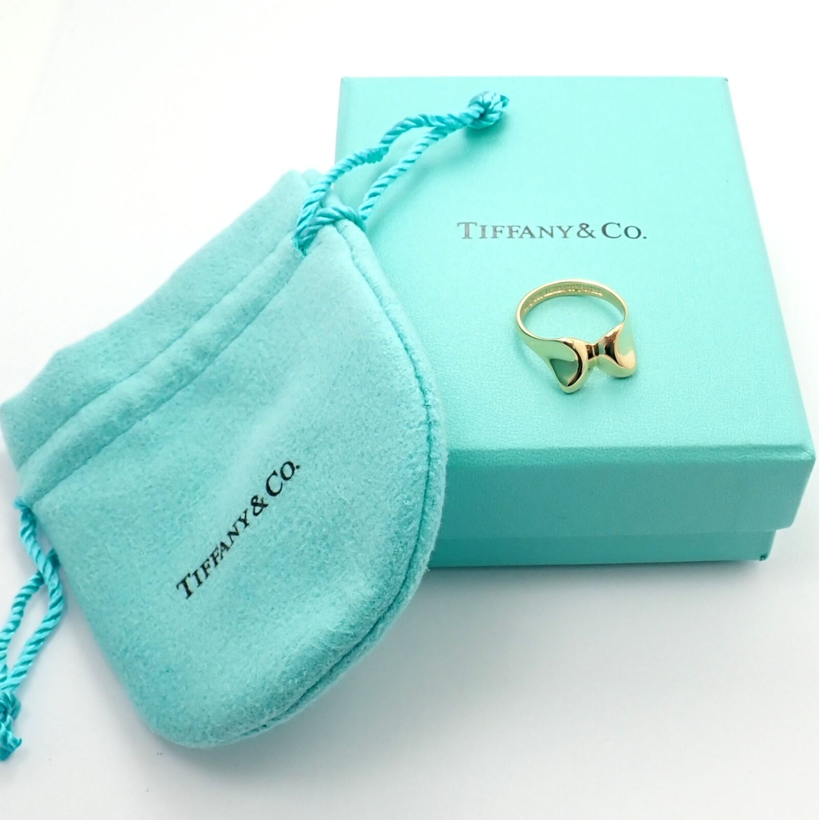 Tiffany & Co. 18k Yellow Gold Peretti Butterfly Bow Ring - Size 5.5 - Elegant Jewelry Gift for Women, Perfect for Anniversaries & Special Occasions