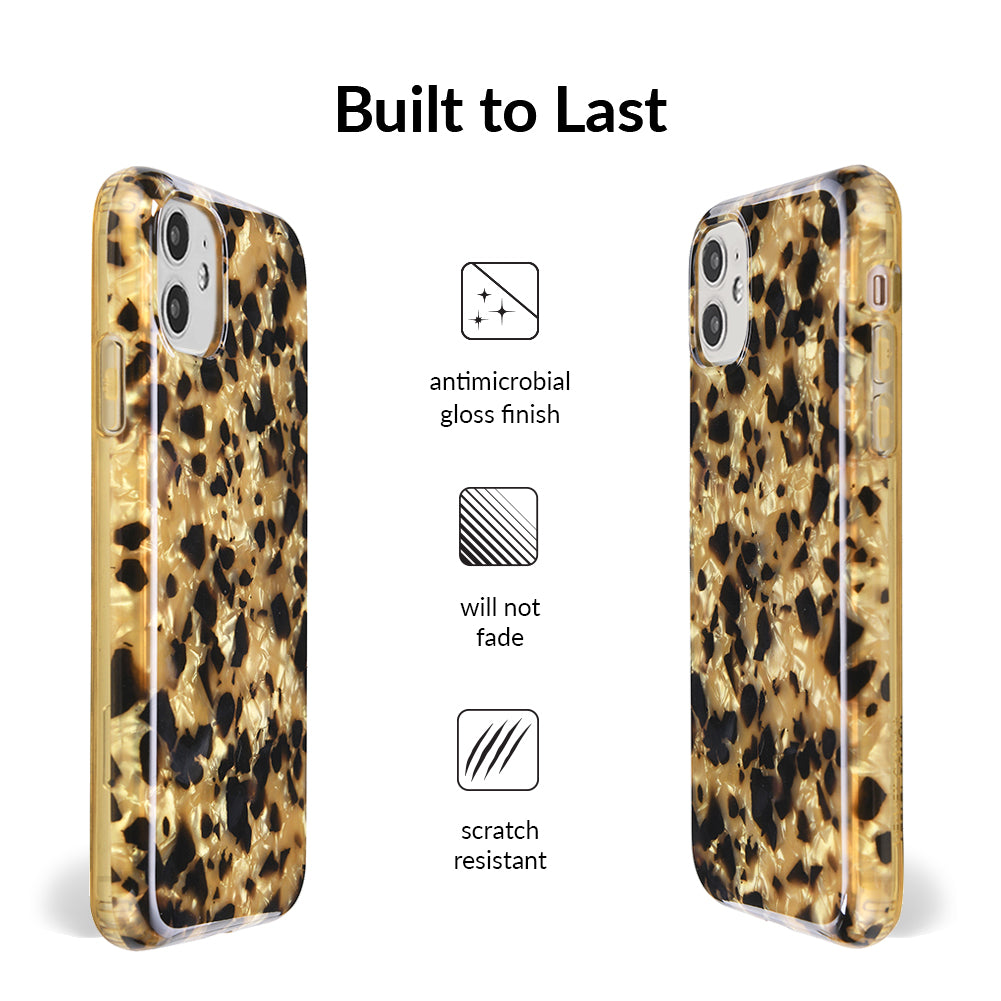 Stylish Blonde Tortoise Shell iPhone Case - Trendy & Durable Phone Cover for iPhone [Model] - Perfect for Everyday Use, Work & Travel