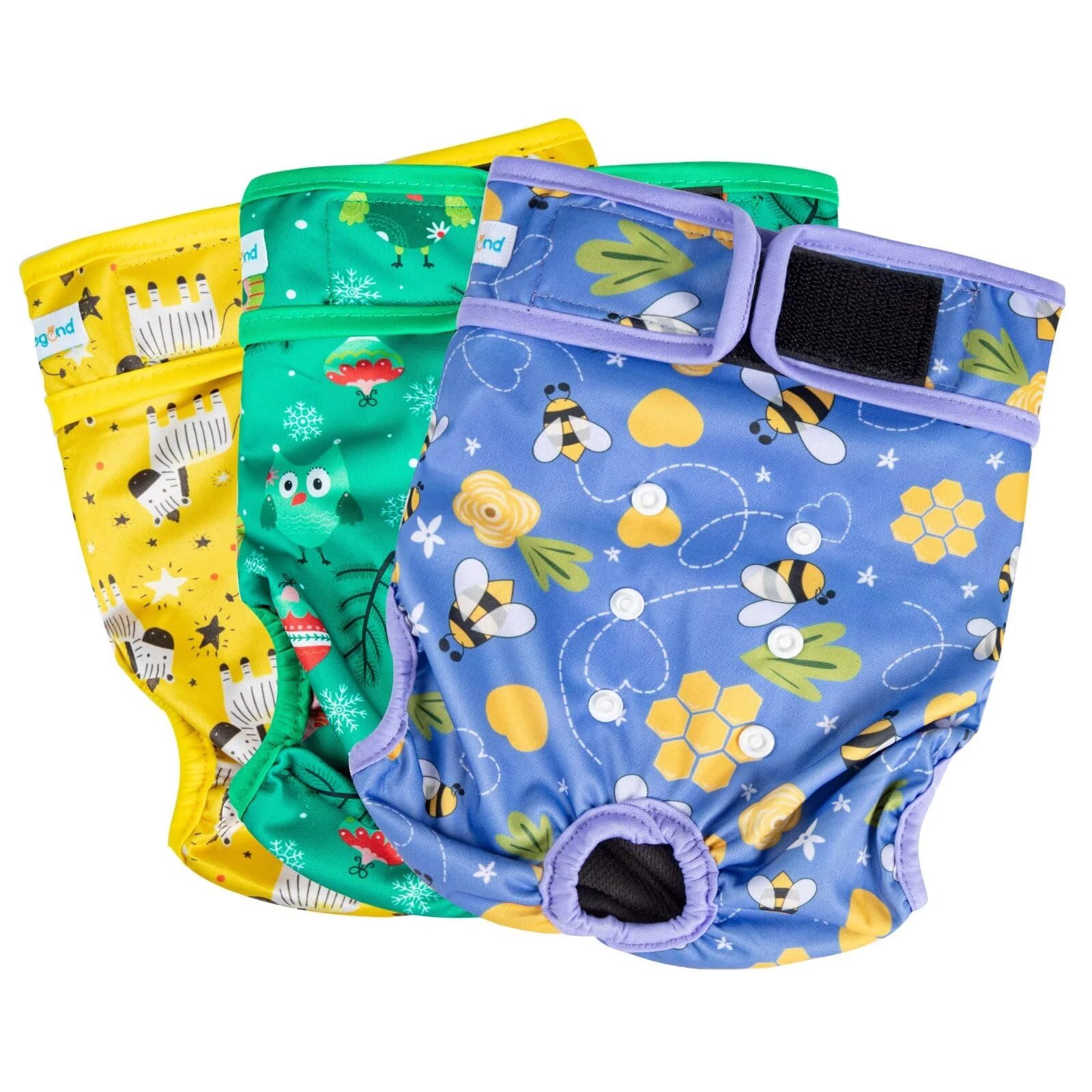 Paw Legend Washable & Reusable Female Dog Diapers for Heat Period - 3 Pack Large Size | Puppy Incontinence Protection | Perfect for Indoor Use, Travel & Nighttime
