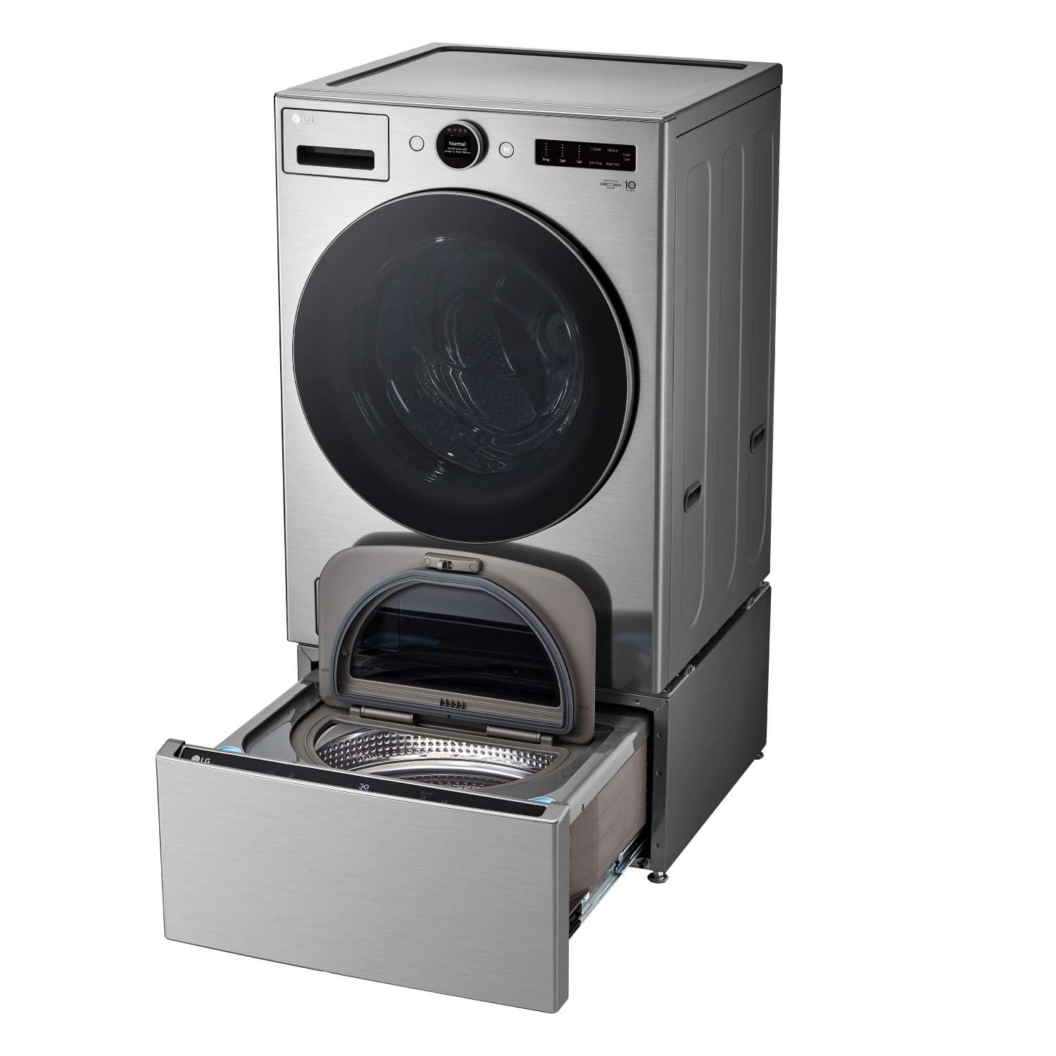 LG WM5500HVA 5.2 cu. ft. Smart Front Load Washer with AI DD™ Technology, LCD Control Knob & Graphite Steel Finish - Perfect for Large Families, Energy-Efficient Laundry Room Upgrade