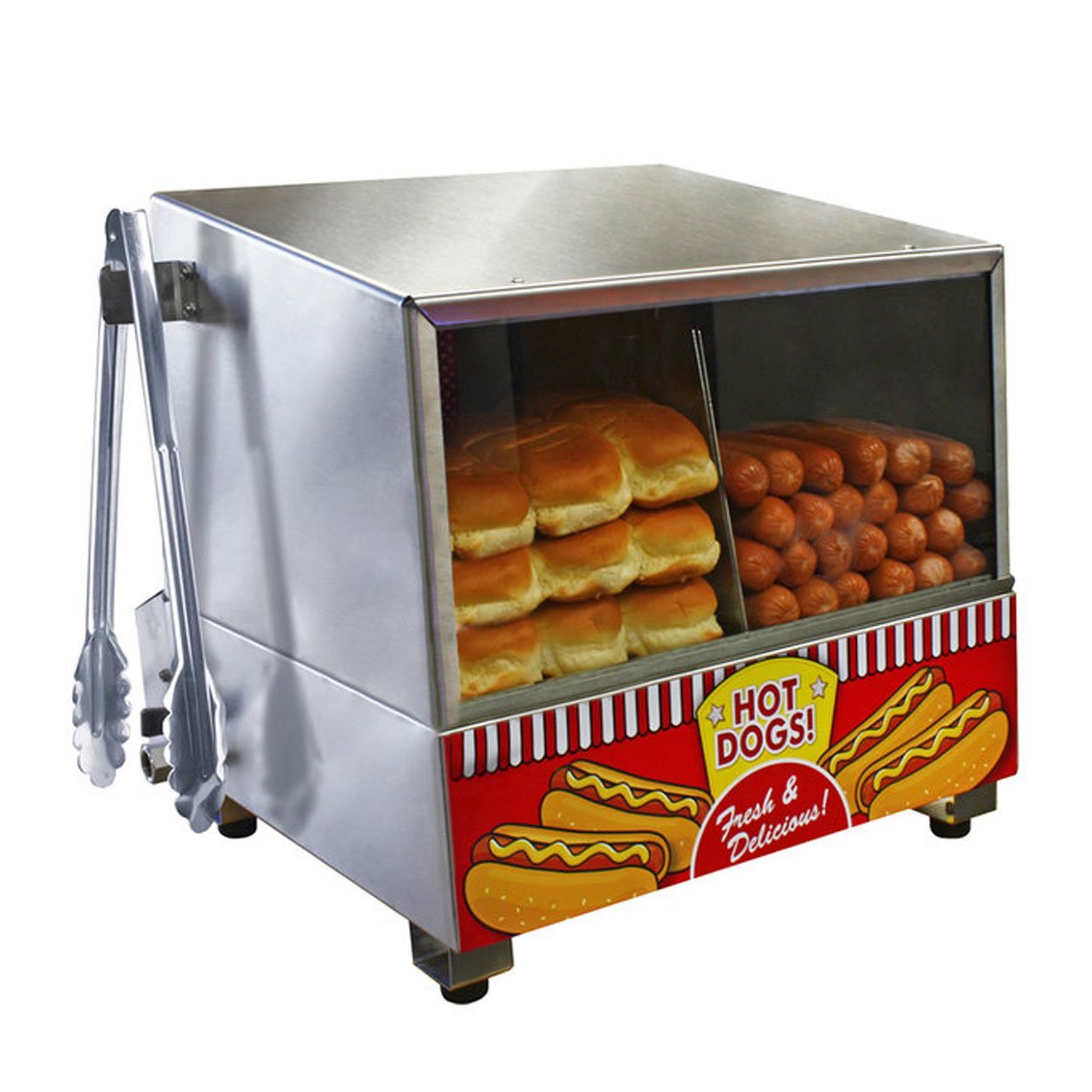 Premium Classic Hot Dog Steamer Machine - Commercial & Home Use for Restaurants, Food Trucks, and Backyard BBQs