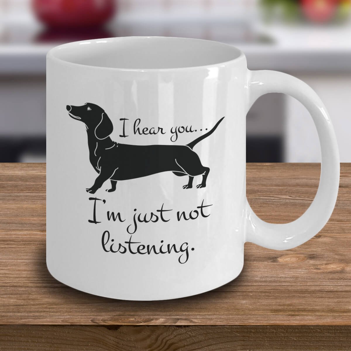 Funny Dachshund Owner Mug - 11 oz Wiener Dog Lover Coffee Cup with Cute Sausage Dog Design - Perfect Gift for Dachshund Fans, Hot Chocolate & Tea Time at Home or Office