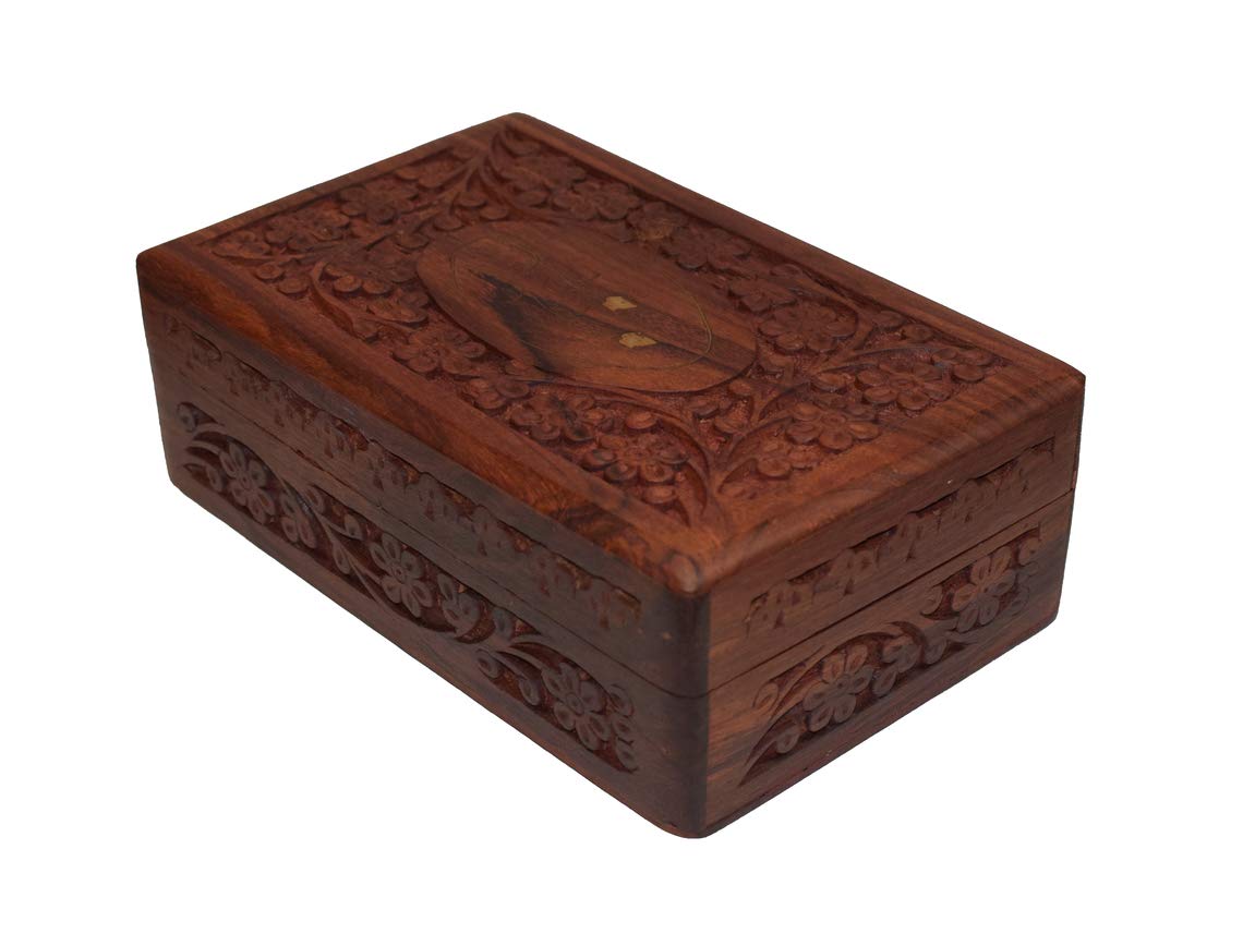 Set of 3 Handmade Wooden Jewelry Box Organizers with Floral Design - Perfect for Necklace, Ring & Earring Storage - Great Gift for Women, Brides & Home Decor