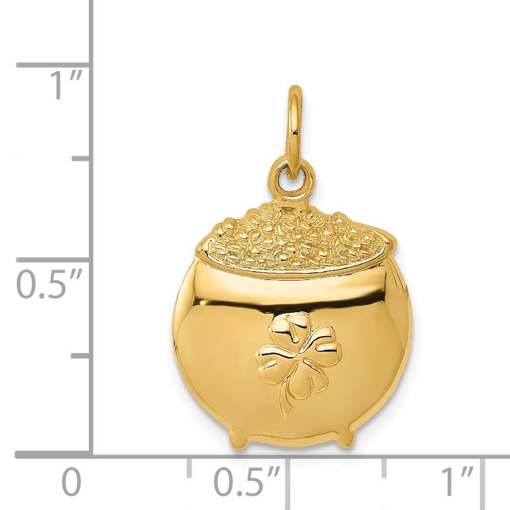 14K Yellow Gold Pot of Gold Charm Pendant - Roy Rose Jewelry for St. Patrick's Day Gifts & Irish-Themed Accessories