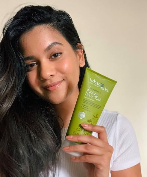 Urban Veda Purifying Neem Body Wash for Acne-Prone Skin - Natural Anti-Fungal & Exfoliating Body Wash with Lactic Acid - Deep Cleansing for Oily & Problem Skin - Perfect for Daily Shower & Post-Workout Use