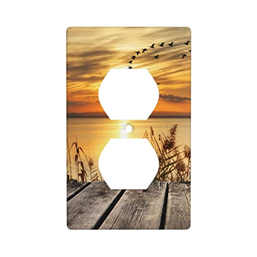 Fall Sunset Lake Duplex Outlet Cover