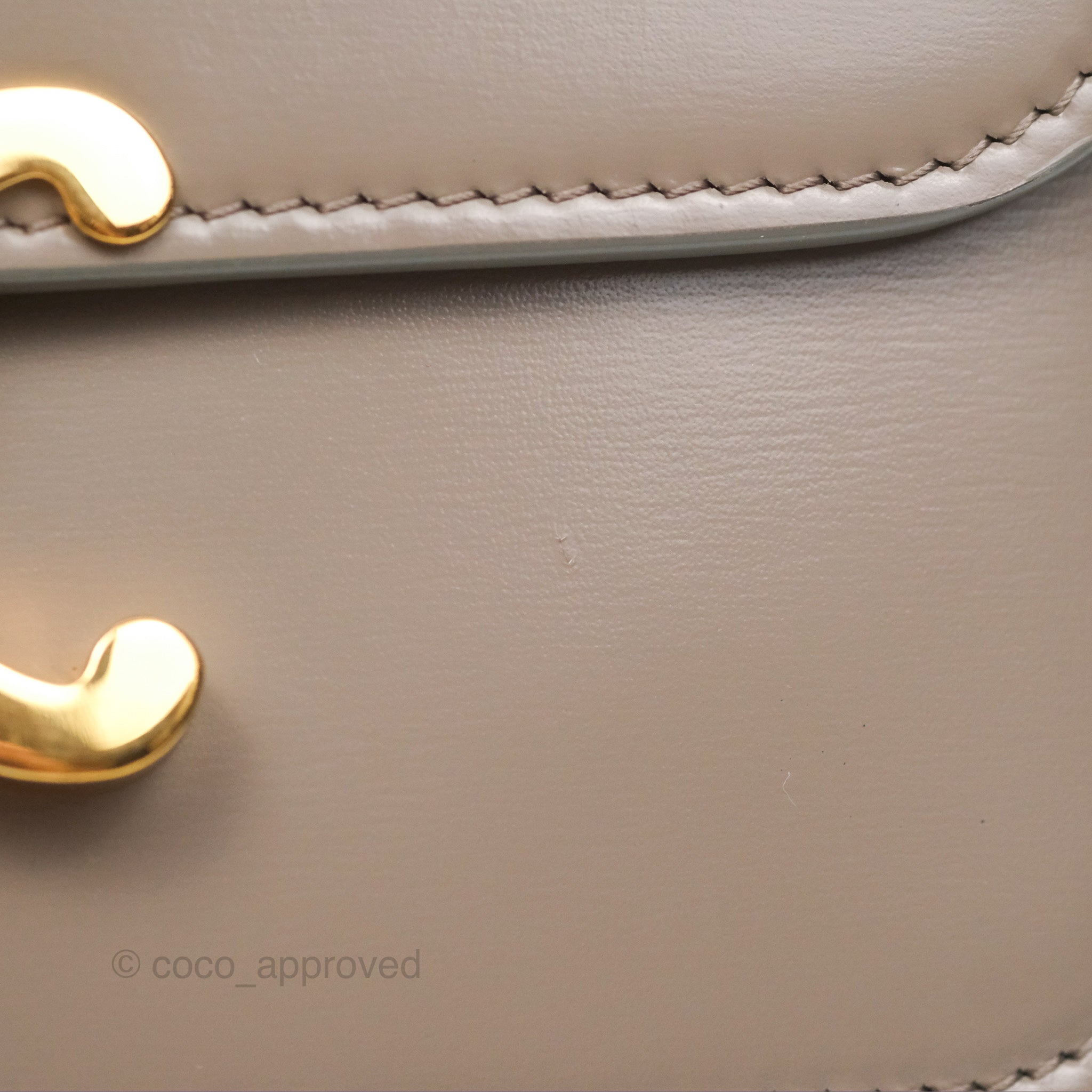 Celine Teen Triomphe Bag in Shiny Calfskin Leather with Pebble Gold Hardware - Perfect for Work, Travel & Evening Events