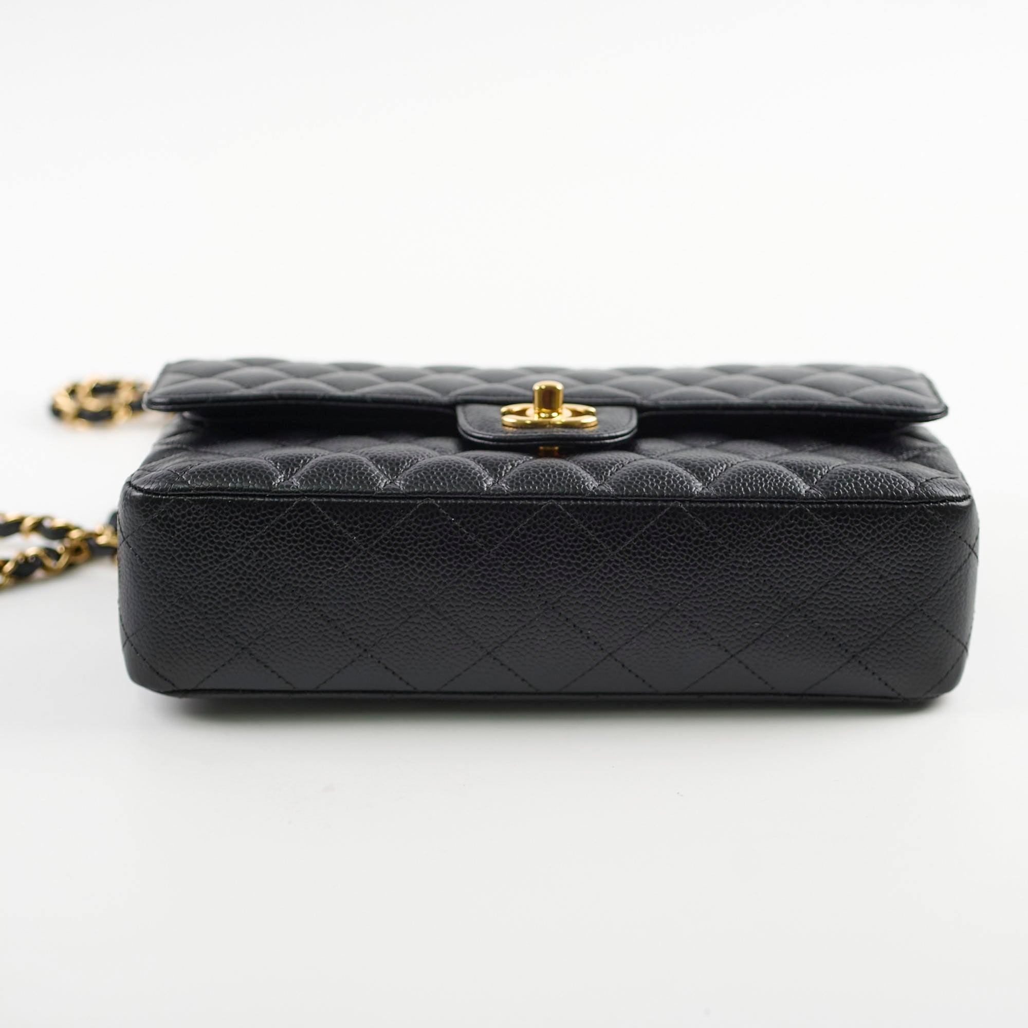 Chanel Caviar Leather Medium/Large Double Classic Flap Bag in Black - Luxury Handbag for Women, Perfect for Work, Evening Events & Everyday Use