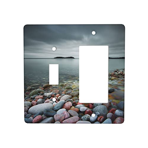 Colorful Stones Double Combo Wall Plate