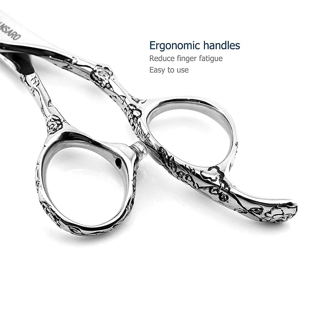 Professional 5.5 Inch Hair Cutting Scissors & Thinning Scissors Set - Barber Grade Stainless Steel Shears for Precision Haircuts, Styling & Trimming - Perfect for Salons, Home Haircuts & Pet Grooming