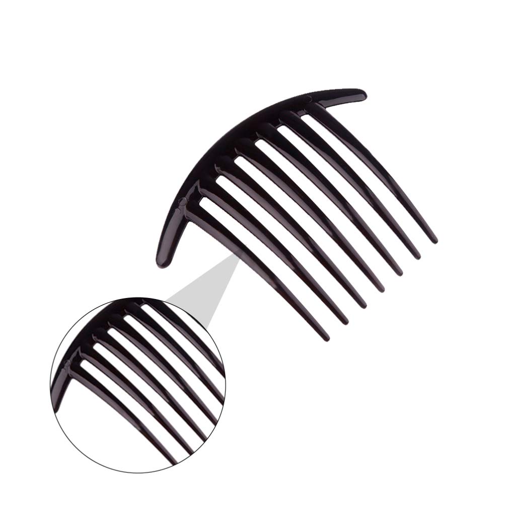 8pcs Black Plastic Hair Combs for Styling - Fashion Hair Side Combs with Wide Teeth for Women & Men - Perfect for Salon, Home Use, Travel & Everyday Hairstyling