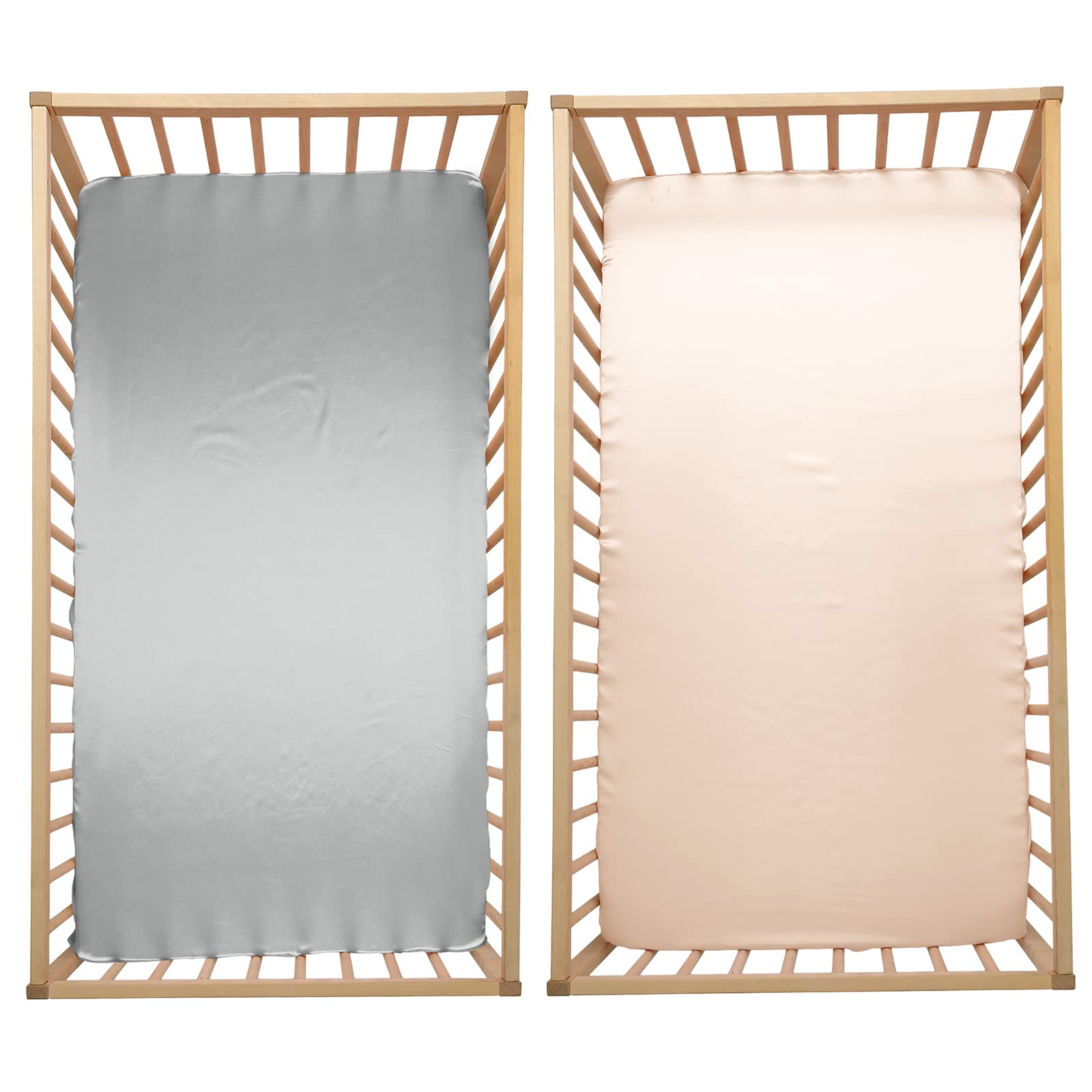 2 Pack Satin Mini Crib Sheets 38