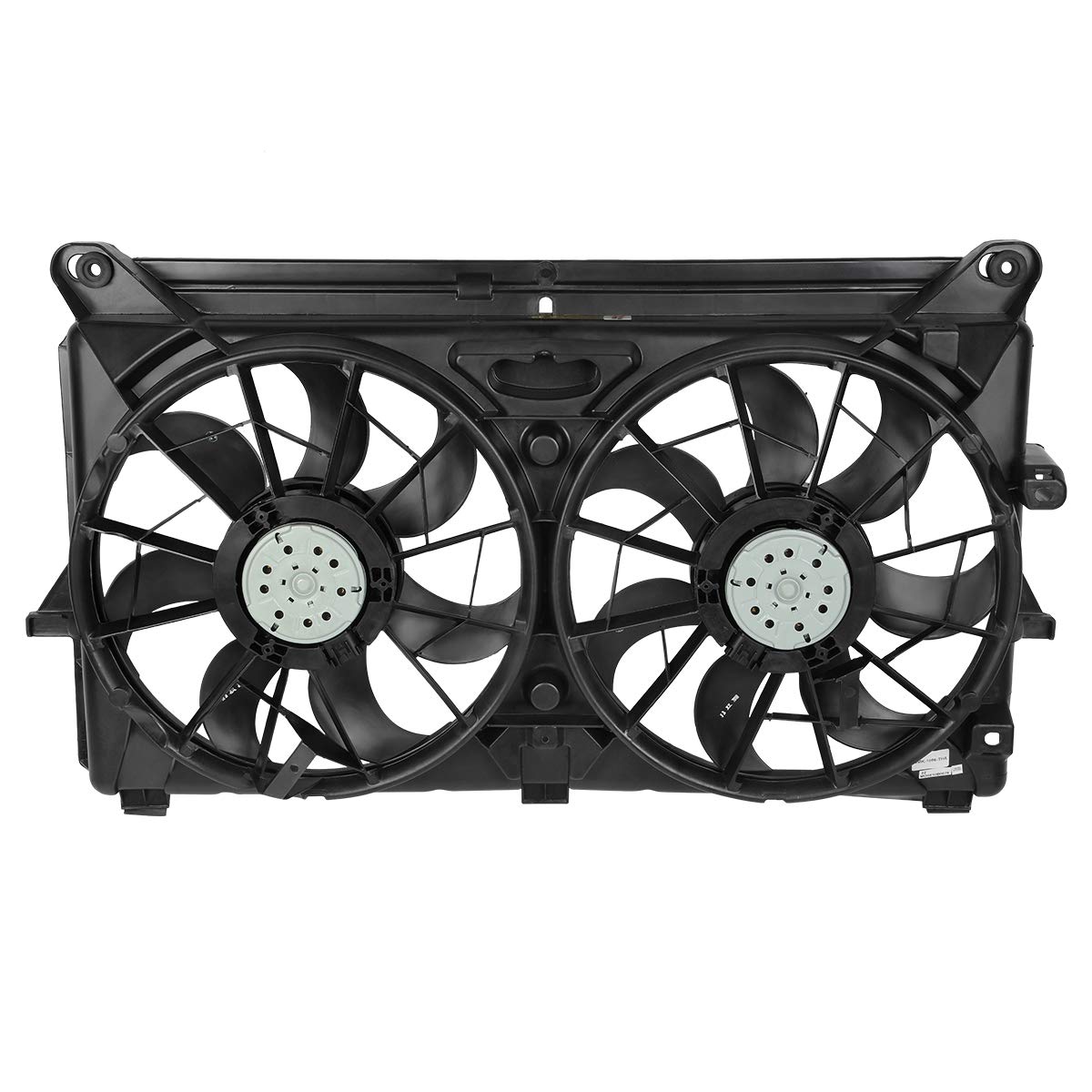 DNA MOTORING OEM-RF-0166 Black Radiator Cooling Fan Assembly - Direct Replacement for Escalade, Chevy Avalanche, Silverado, Suburban, Tahoe, Sierra 1500 & Yukon | Factory Style Cooling System Upgrade for Better Engine Performance in Hot Weather & Heavy Loads