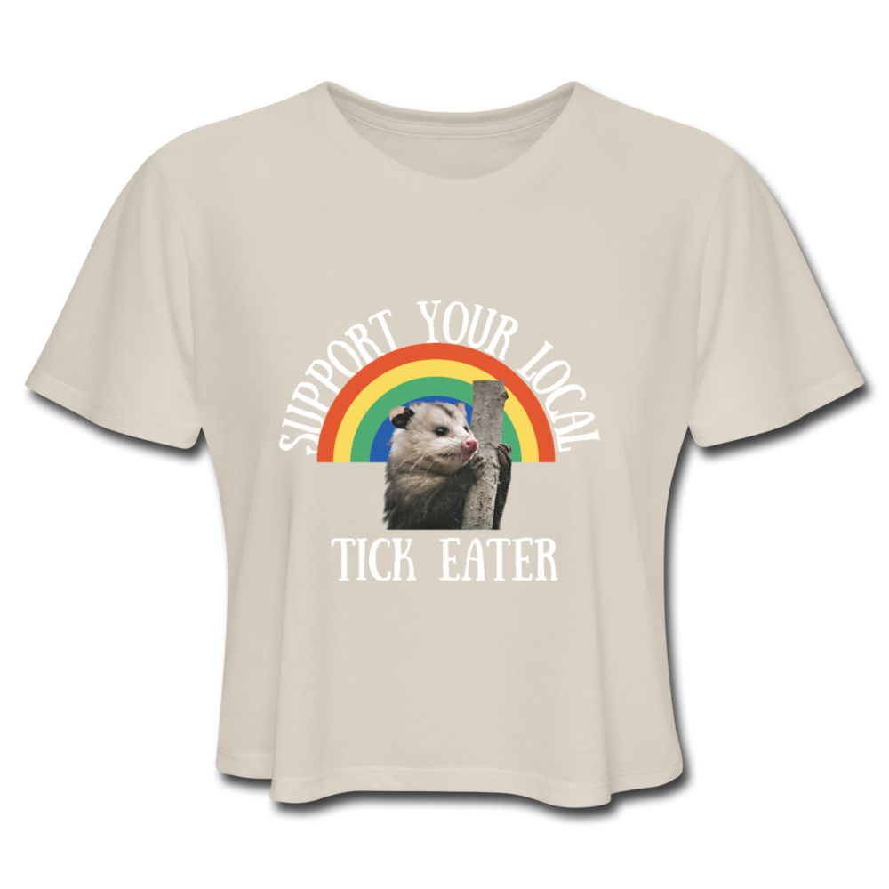 Opossum Support Women's Cropped T-Shirt | Funny Animal Lover Tee | Casual Streetwear & Summer Outfit Essential