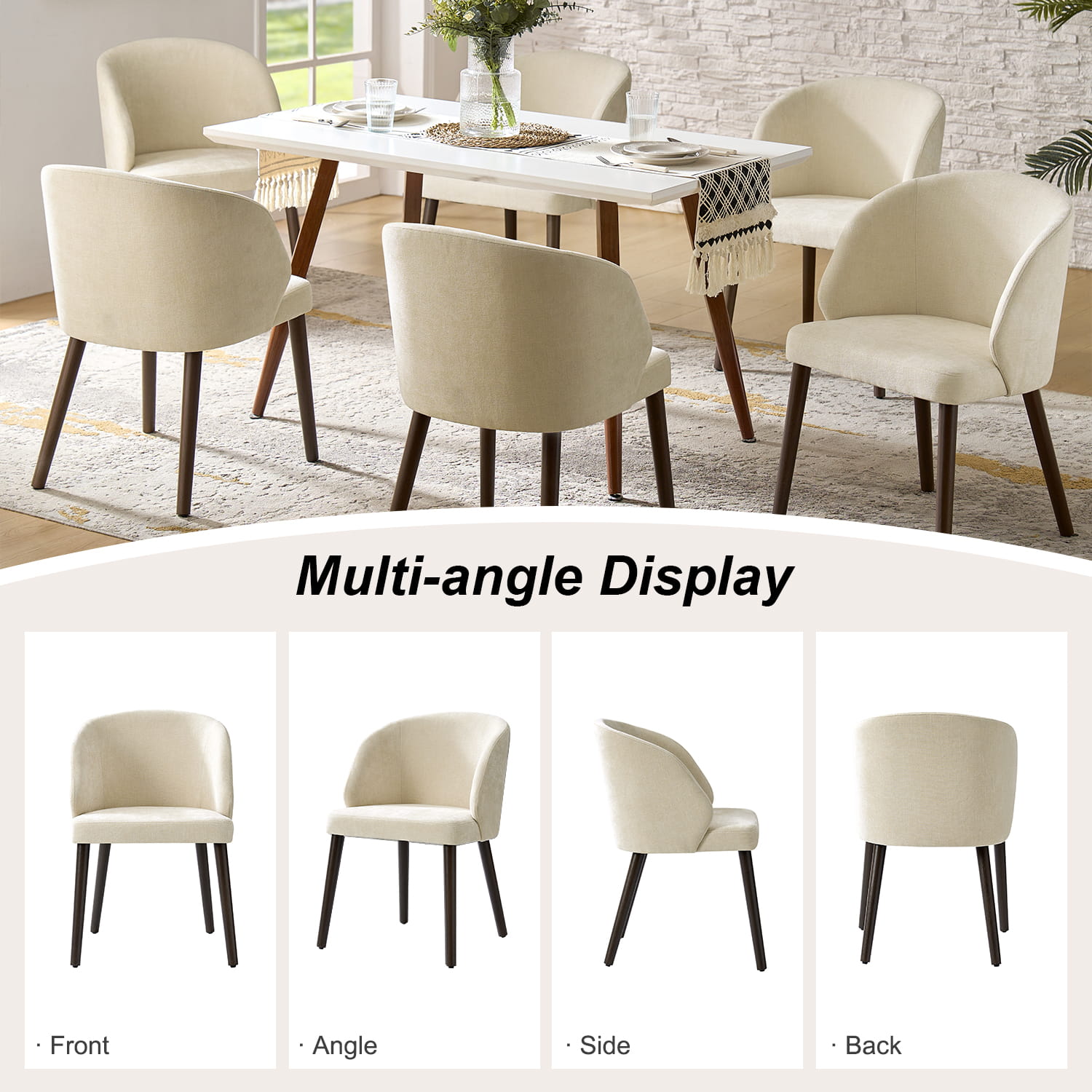 Anndi Dining Chair Set of 2/4/6 - Ergonomic Comfort, Solid Wood Legs, Modern Kitchen & Dining Room Furniture for Home & Restaurant Use