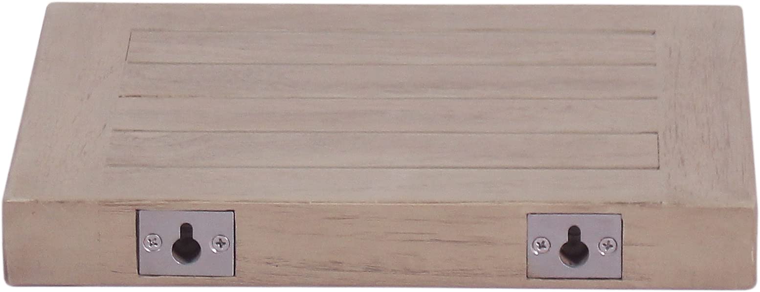 AquaTeak 12 Inch Floating Wall Shelf - Premium Gray Teak Wood Bathroom Storage Shelf for Towels, Plants & Decor | Waterproof & Rustproof Bathroom Shelf