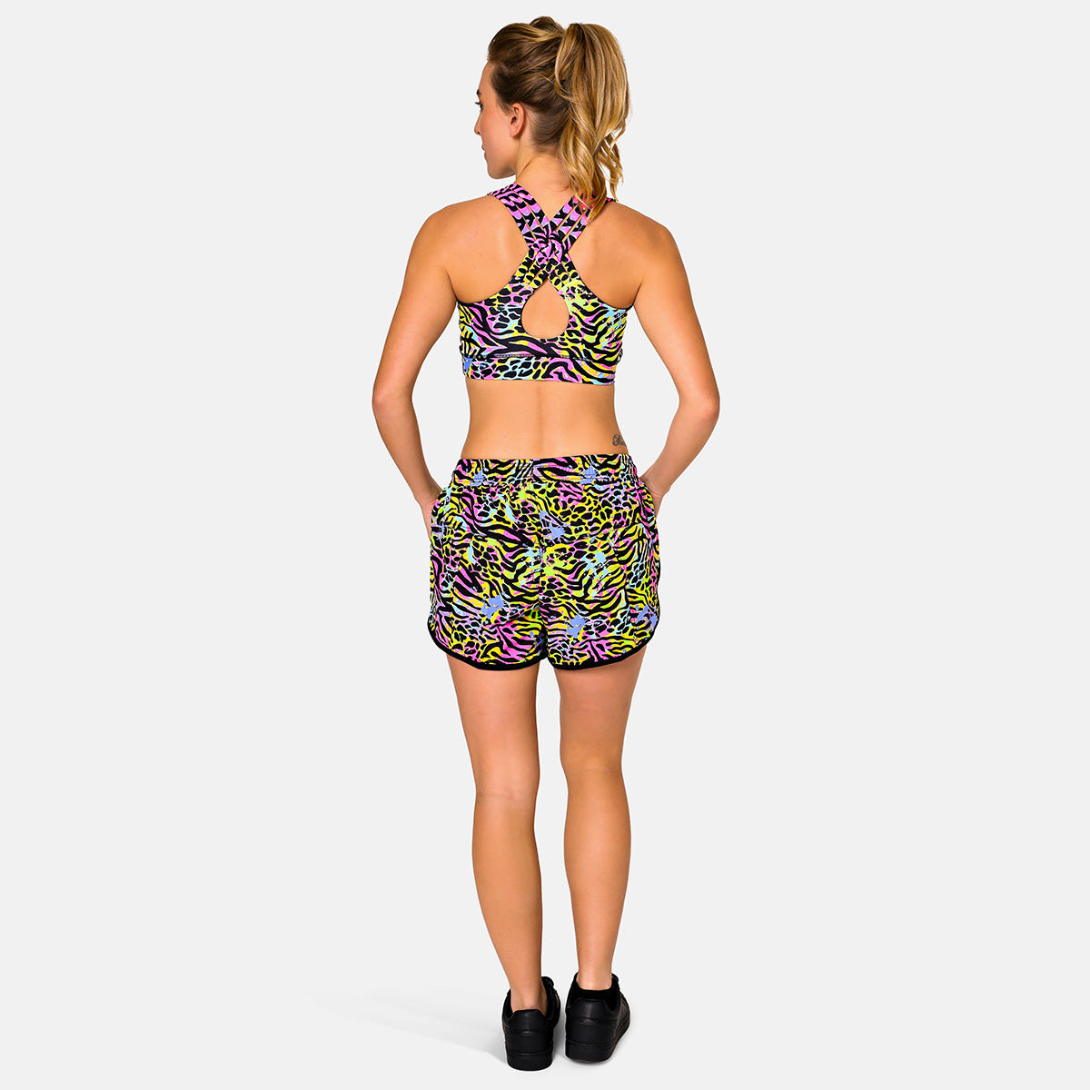 Rainbow Tiger Retro Reboot Loose Fit Workout Shorts - Comfortable Athletic Shorts for Men & Women - Perfect for Gym, Running, Yoga and Casual Wear