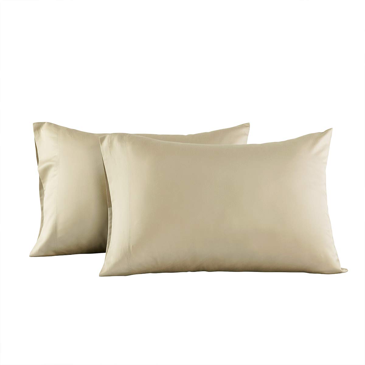 Premium 600-Thread-Count 100% Tencel Lyocell Pillowcases Set of 2 - Standard Queen Size in Taupe - Ultra Soft & Breathable for Better Sleep, Hotel Luxury Bedding for Home, Travel & Gifts