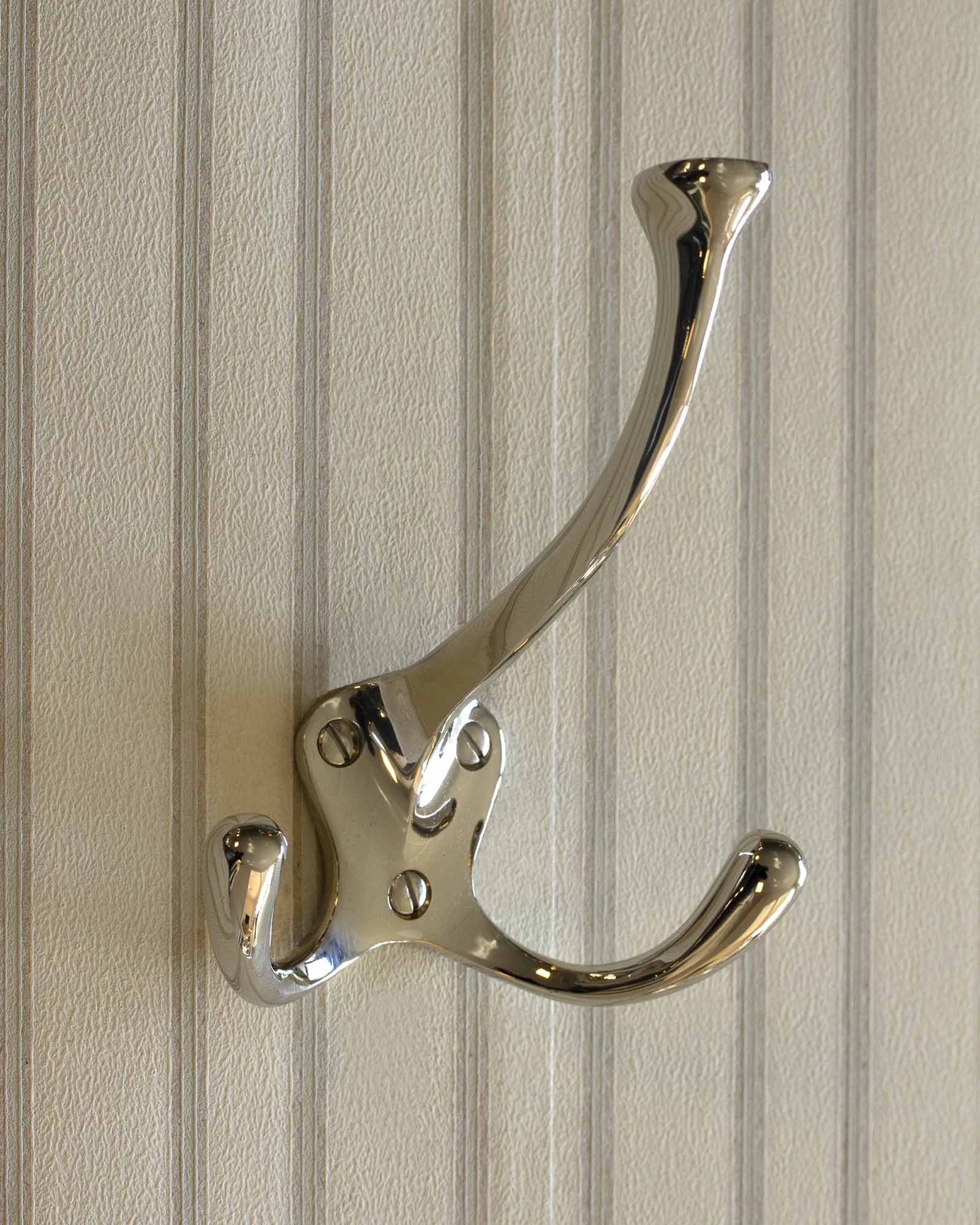 Double Hook Hanger Nickel Finish - Heavy Duty Coat Rack for Hats, Bags & Accessories - Perfect for Entryway, Closet & Mudroom Organization