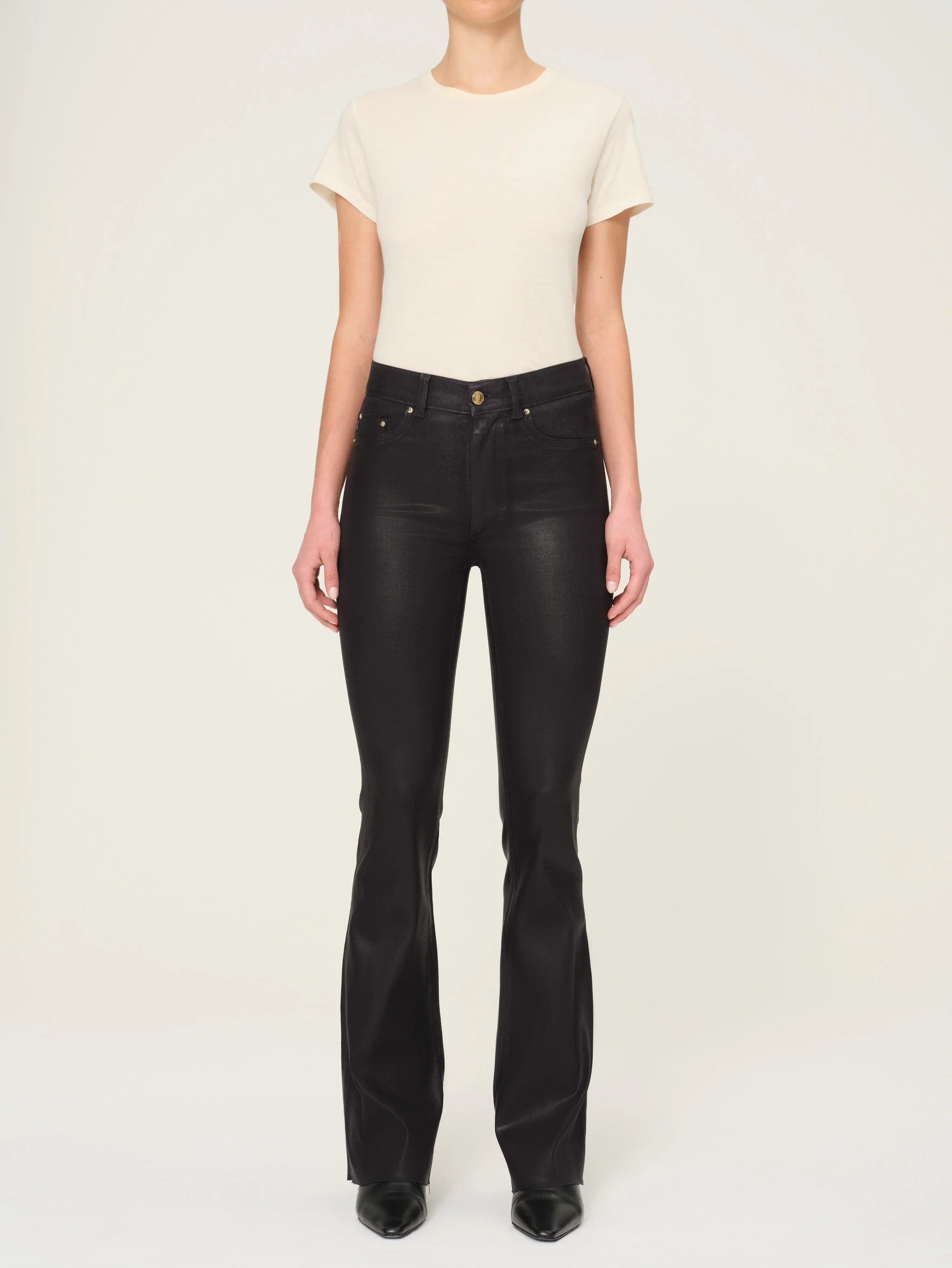 Bridget Boot High Rise Instasculpt 33 Jeans - Glazed Blueberry Coated Denim Pants for Women | Perfect for Casual Wear, Night Out & Street Style Fashion