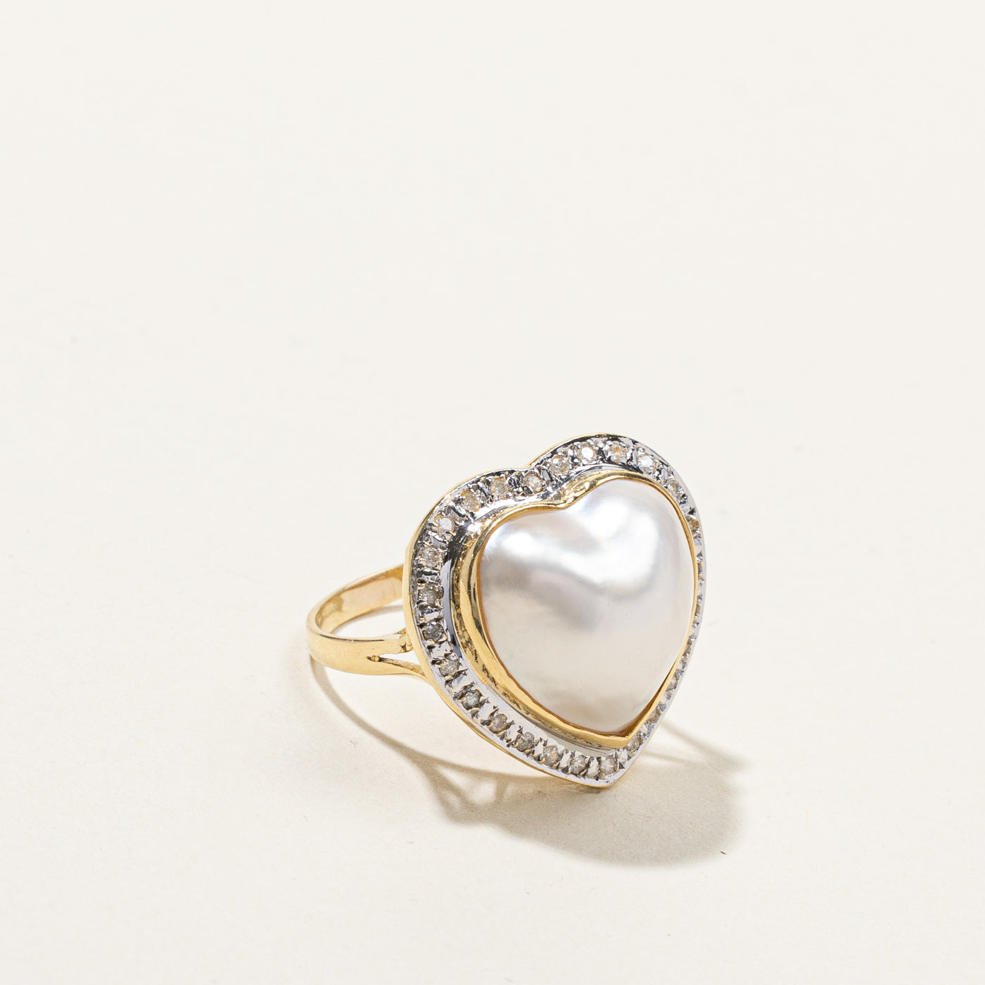 0.13ctw Pearl & Diamond Ring for Women - Size 7.75 - Elegant Wedding, Engagement & Anniversary Jewelry Gift