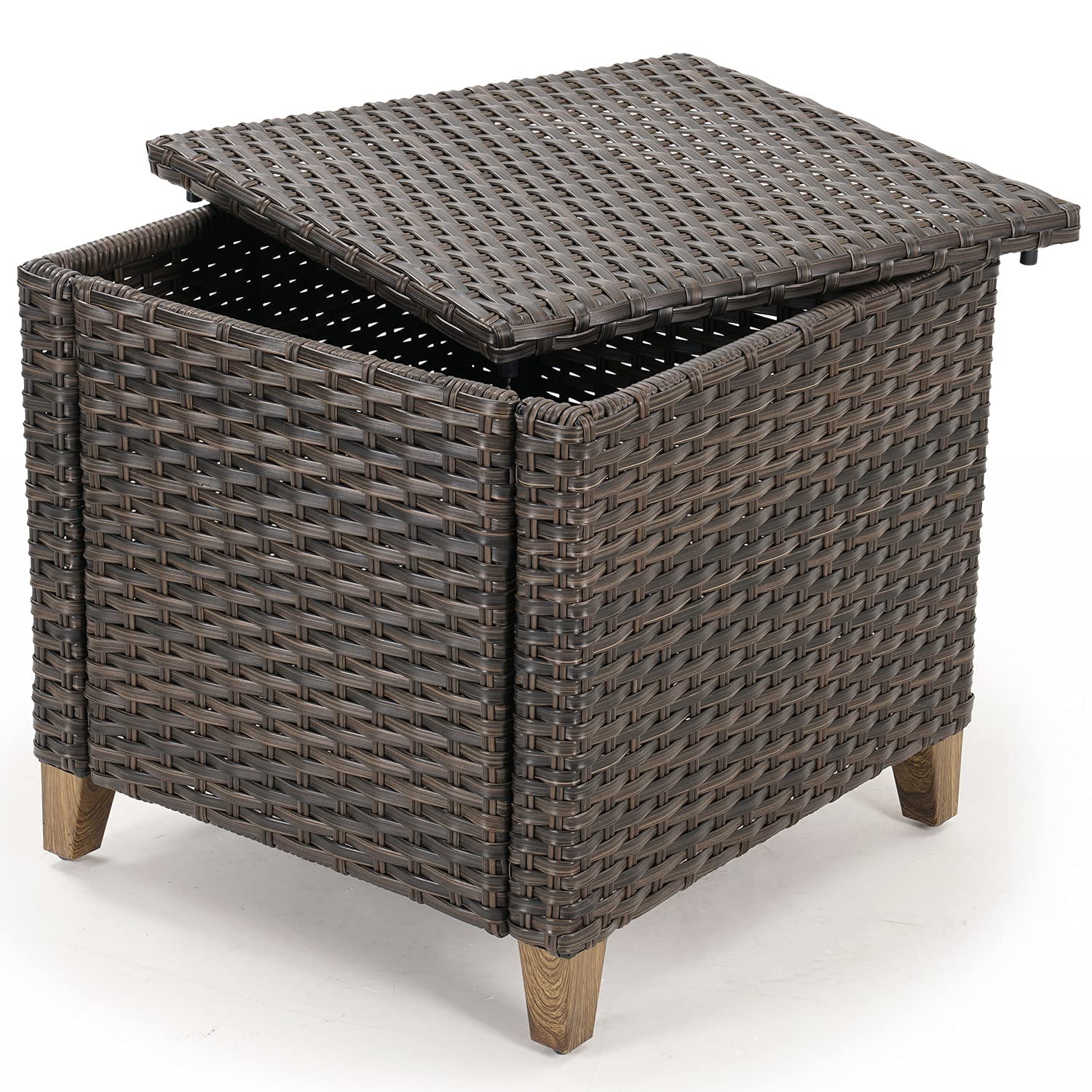 Outdoor Patio Furniture Set - Modular Wicker Sectional Sofa with Thick Cushions & Side Table for Deck, Porch, Poolside, Garden - Perfect for Backyard Relaxation & Outdoor Entertaining