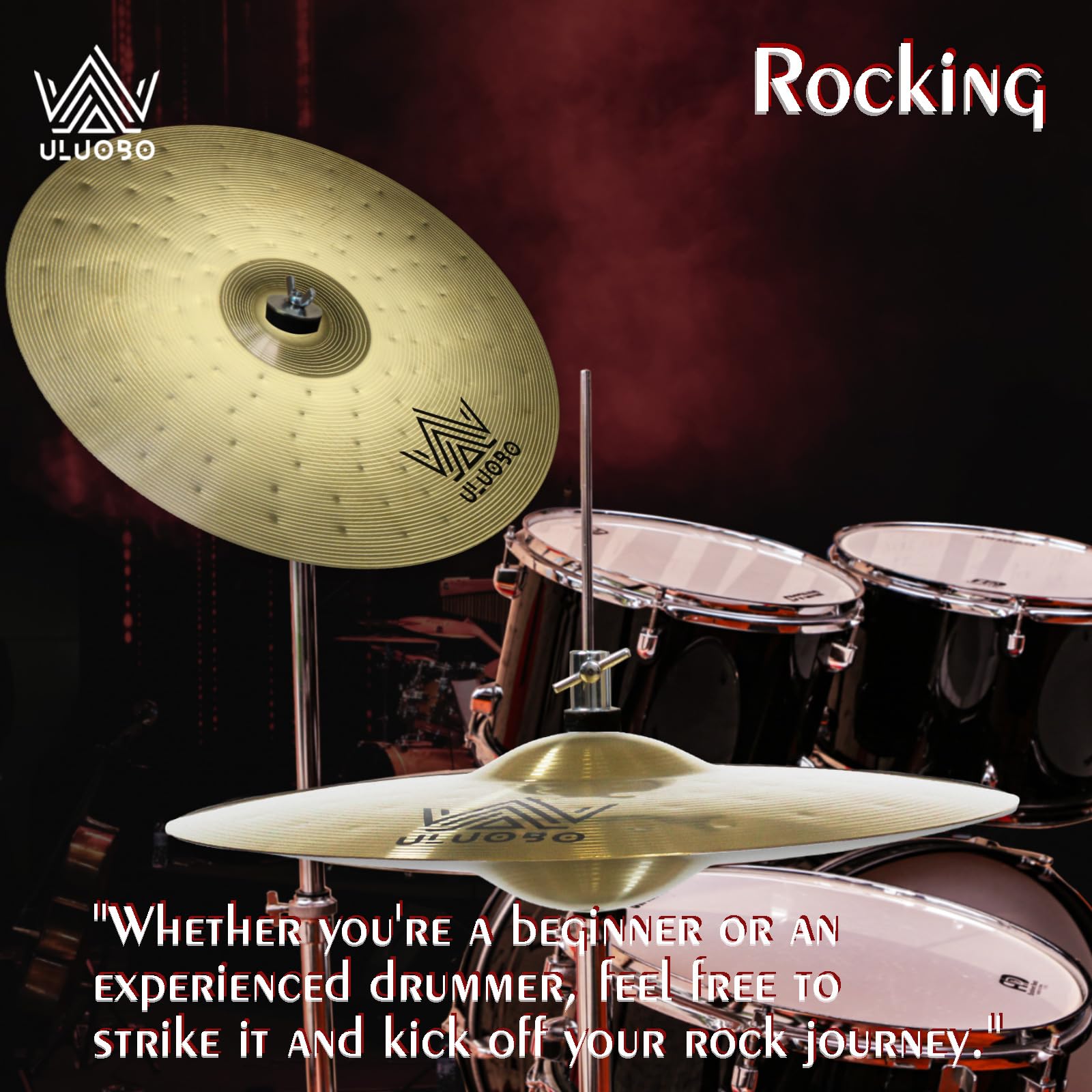 9-Piece Cymbal Pack for Drum Set - Premium Brass Cymbals for Drummers | Perfect for Live Performances, Studio Recording & Practice Sessions