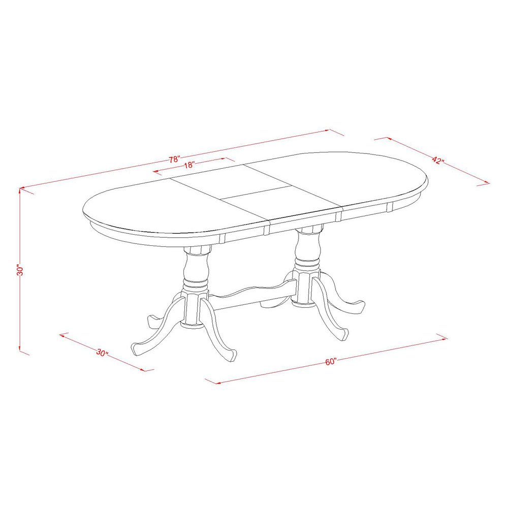 East West Furniture 5-Piece Dining Set - 42x78 Inch Oval Wooden Table with Butterfly Leaf & 4 Linen Fabric Chairs, Saddle Brown - Perfect for Small Spaces, Kitchen Dining Rooms & Family Gatherings