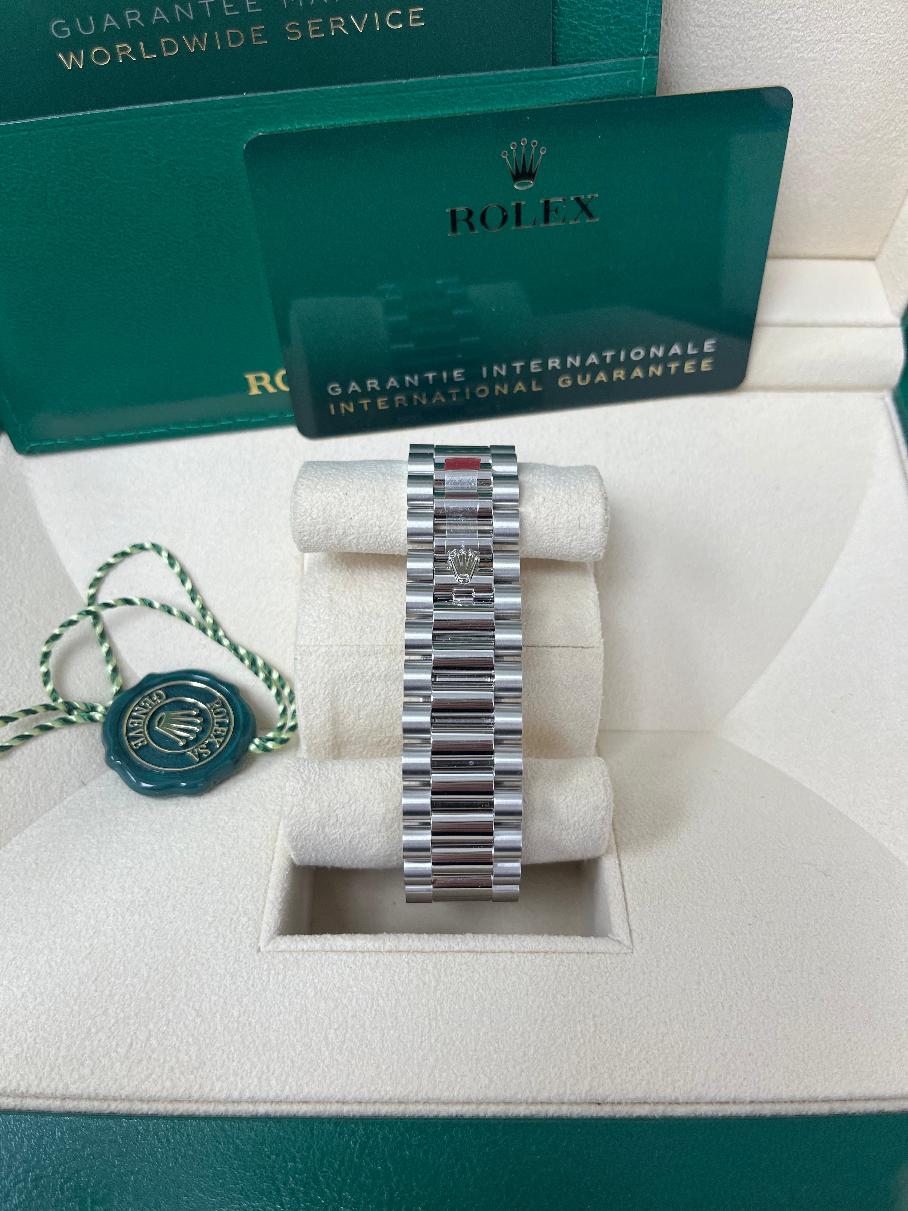 Rolex Day Date 40mm Platinum Watch with Grey Dial & Smooth Bezel - Ref.228206 | Luxury Dress Watch for Business & Formal Occasions
