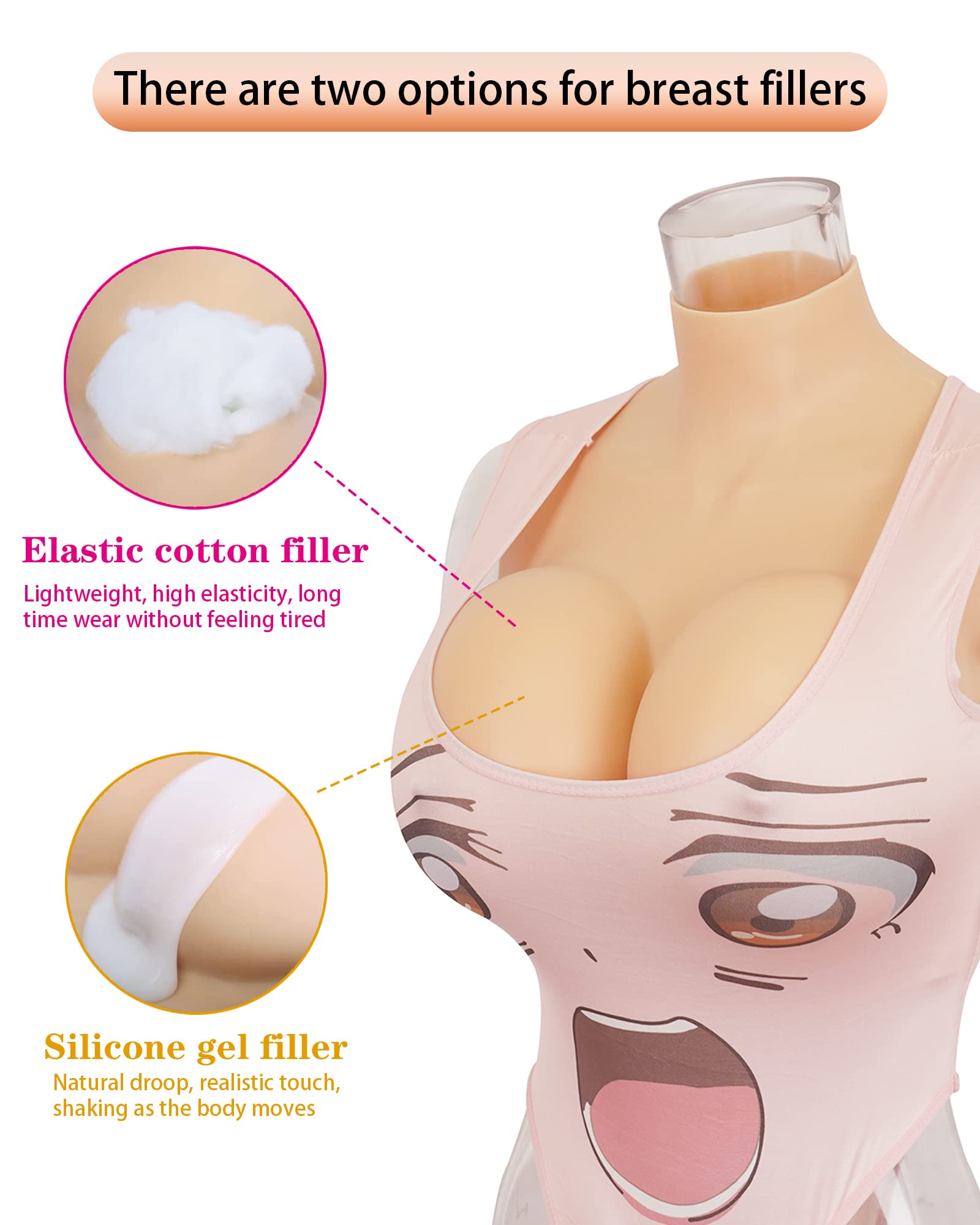 Realistic Silicone Breast Plates B-C Cup for Cosplay, Drag Queens & Crossdressers - Comfortable Fake Boobs for Costumes, Theater & Gender Transformation