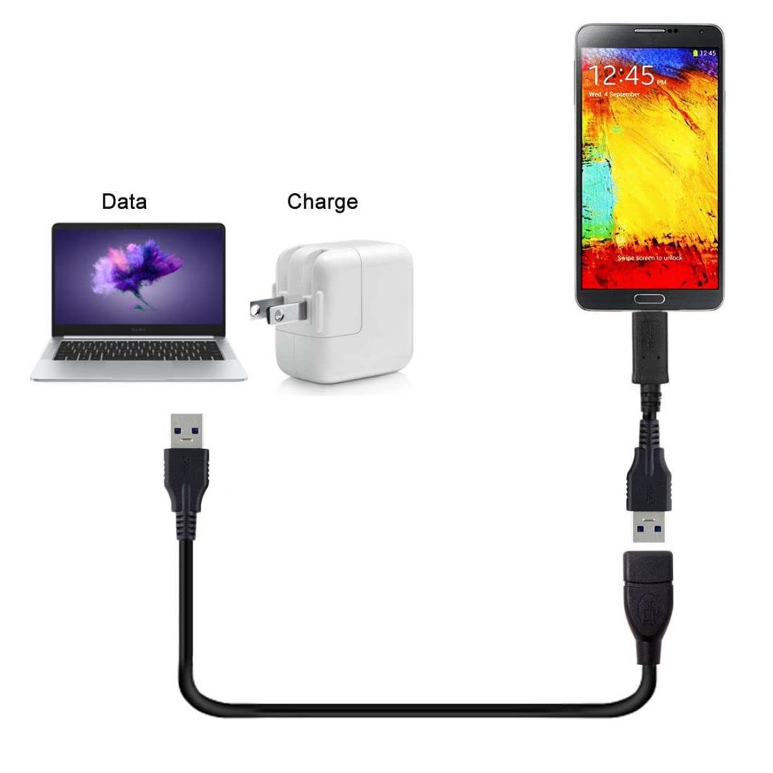 Chenyang USB 3.0 Extension Cable (0.65FT/20cm) - Male to Female High-Speed Data & Power Extension Cord for Mouse, Keyboard, Printer, Webcam | Perfect for Home Office, Gaming Setup & Computer Accessories