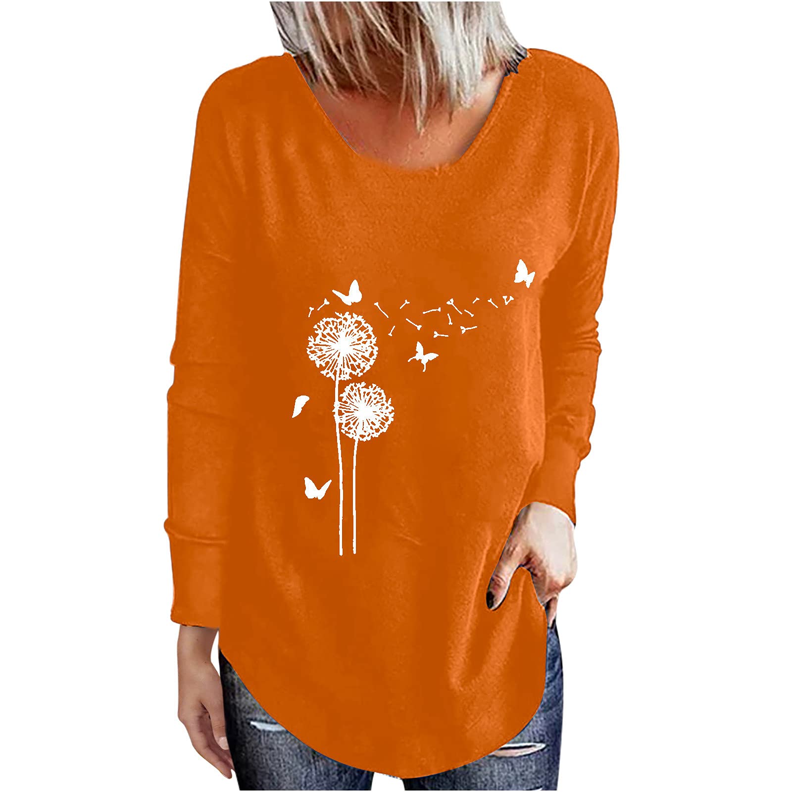 2022 Women's Long Sleeve T-Shirts - Elegant Casual Blouses with Soft Graphic Prints | Perfect for Work, Date Night & Everyday Wear