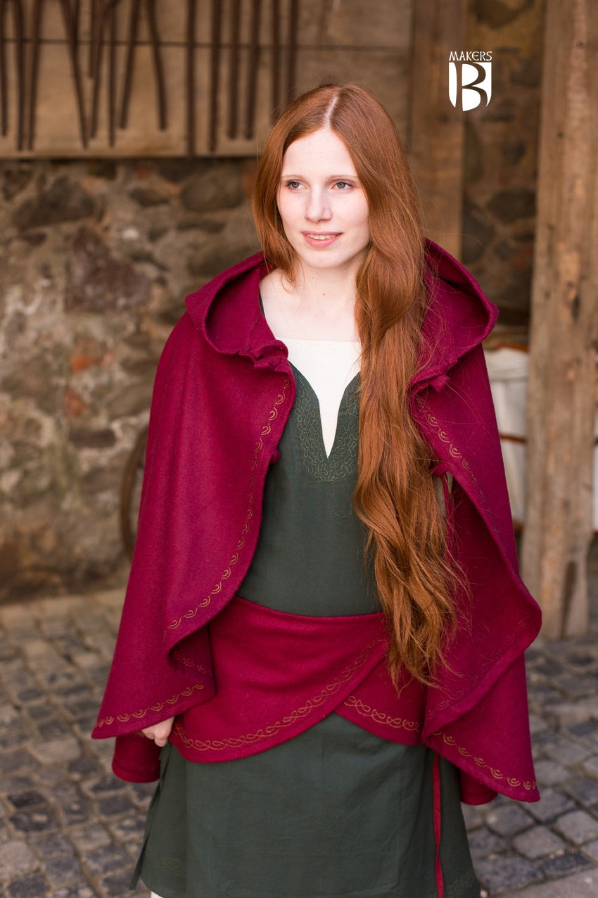 Red Cape Affra - Elegant & Stylish Women's Cape for Parties, Weddings & Special Occasions | Perfect for Halloween, Cosplay & Evening Events