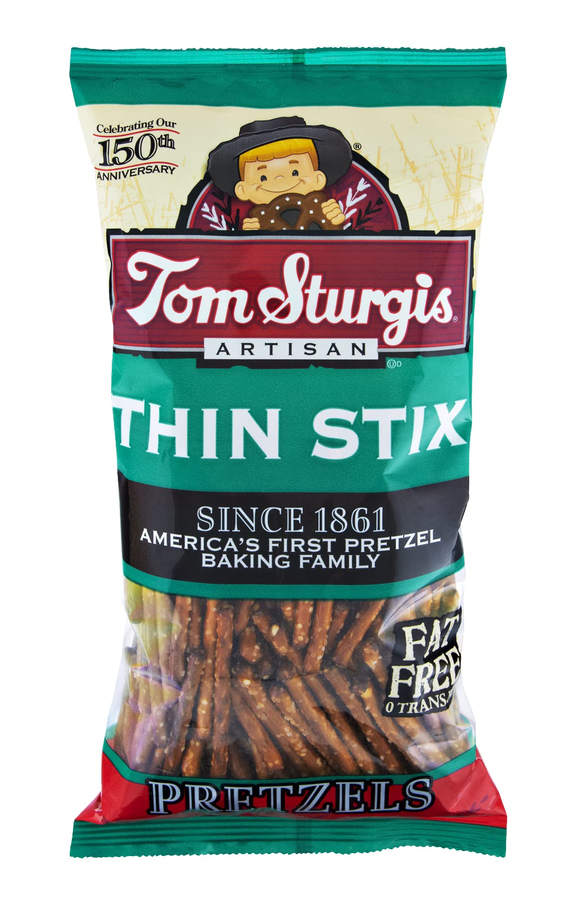 Tom Sturgis Artisan Thin Stix Pretzels - 9 oz. Bag (Pack of 4) | Crunchy Snack for Parties, School Lunches & On-the-Go | Authentic Pennsylvania Dutch Recipe