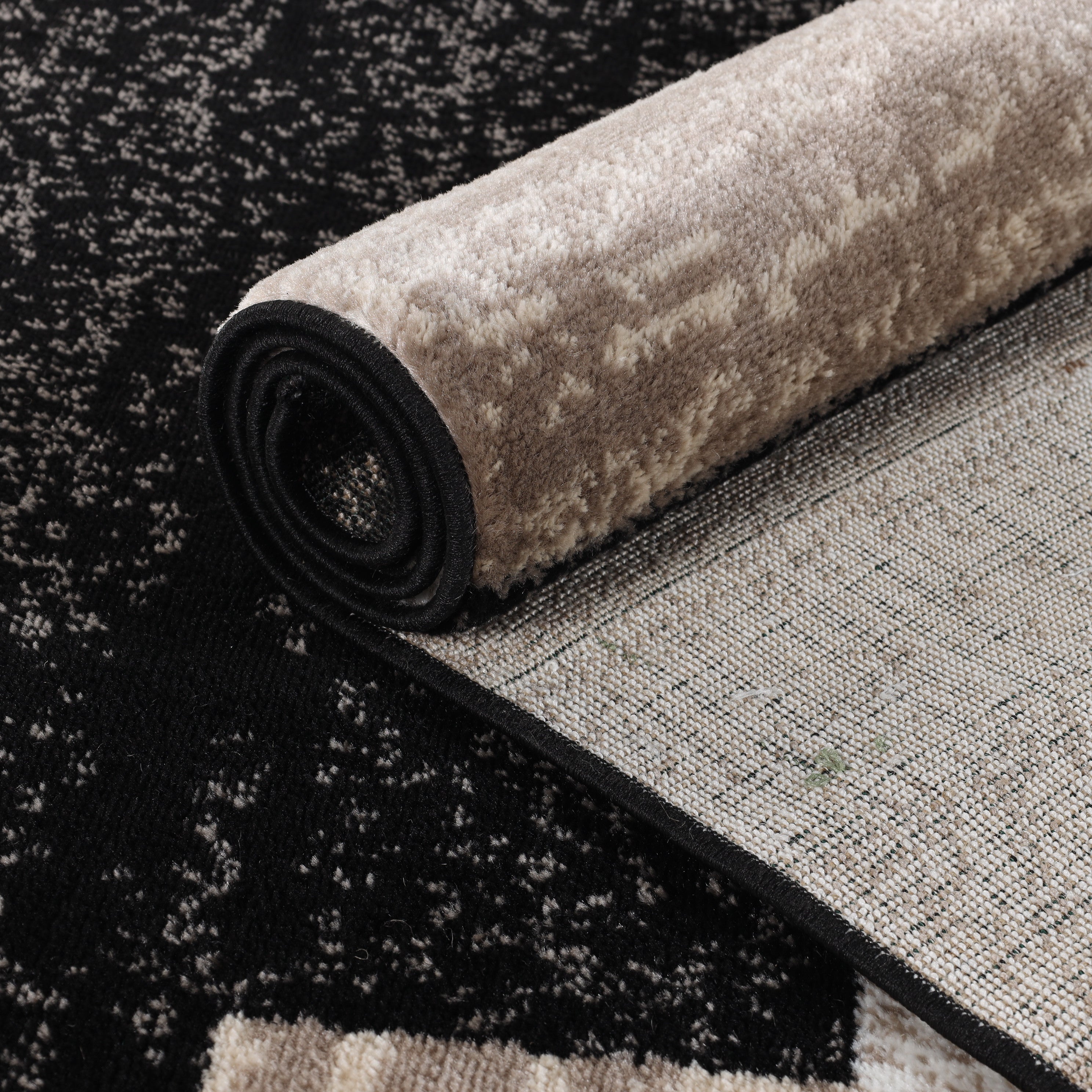 Stylish Rockwood Contemporary Geometric Patchwork Area Rug - Non-Slip Indoor Runner for Living Room, Bedroom & Office Decor