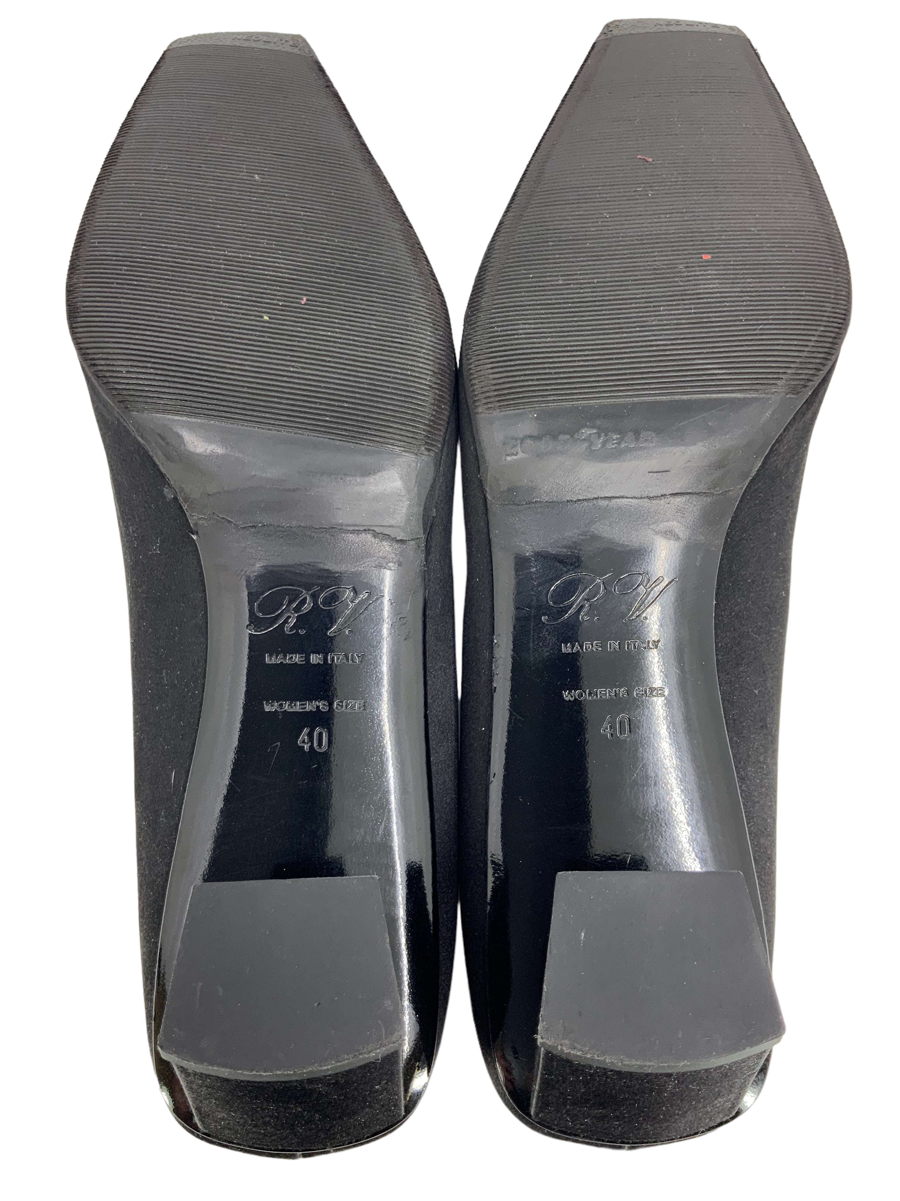 ROGER VIVIER Belle Vivier Crystal Embellished Buckle Satin Pumps - Women's Luxury Dress Shoes Size 10 for Weddings, Parties & Formal Events