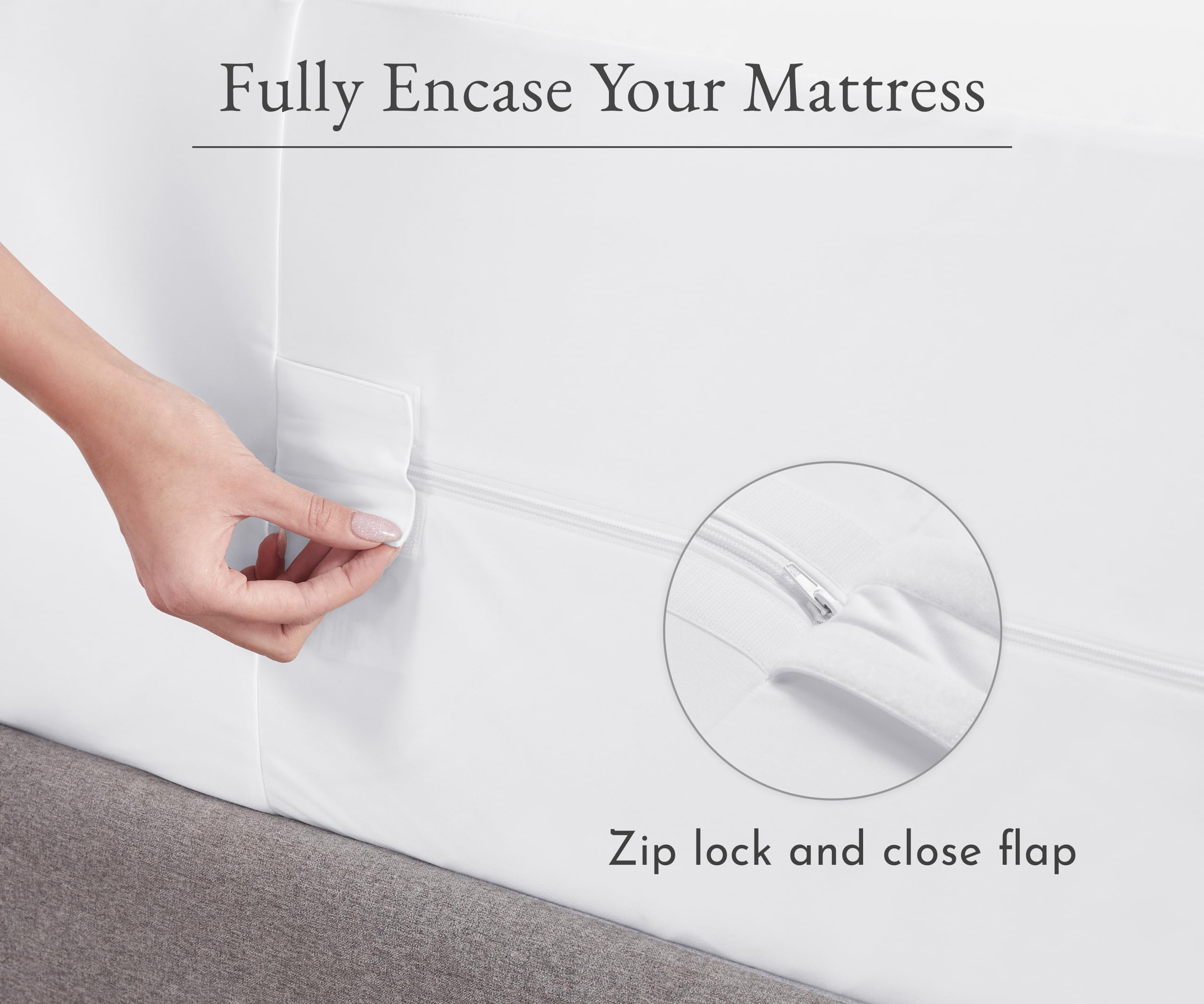 2-Pack King Size Waterproof Mattress Encasement - 6-Sided Zippered Cooling Cover, Premium Noiseless & Absorbent Protection for Bed Bugs & Allergies | Perfect for Hotels, Dorms & Home Use