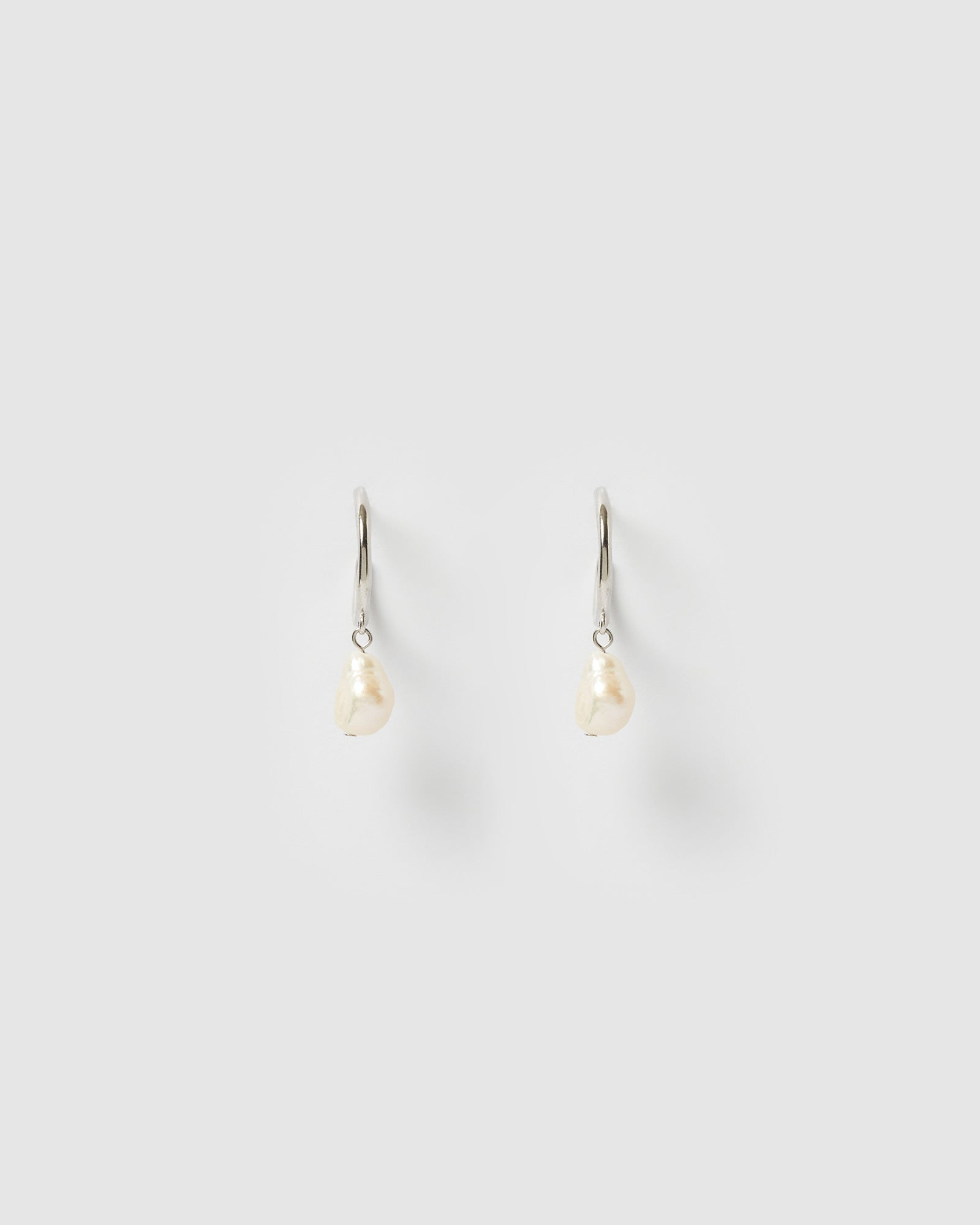 Izoa Enlighten Mini Hoop Earrings - Sterling Silver with Freshwater Pearl - Elegant Jewelry for Women, Perfect for Everyday Wear, Office & Special Occasions