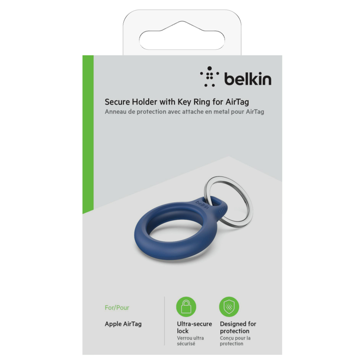 Belkin AirTag Security Keychain - Blue | Secure Your Keys & Belongings for Travel, Work & Daily Use