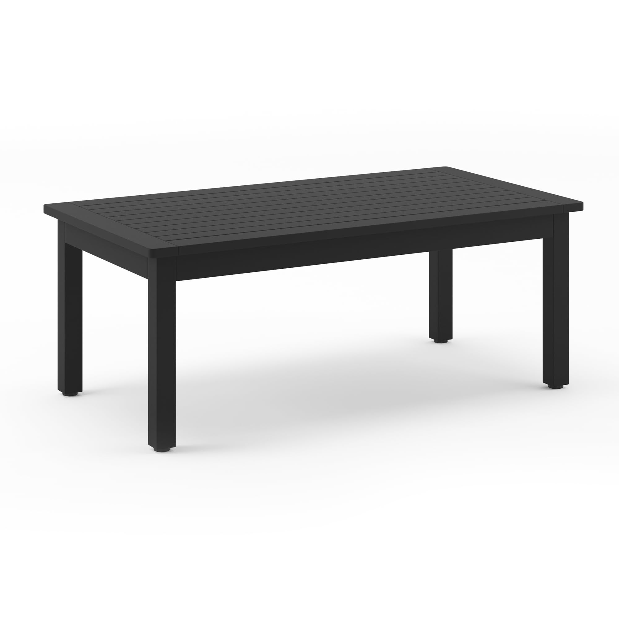 LUE BONA Outdoor Coffee Table - Weather Resistant Rectangle Patio Table with Adjustable Leveling Feet for Deck, Pool, Balcony - Indoor & Outdoor Use - Perfect for Backyard, Garden, and Living Room Relaxation