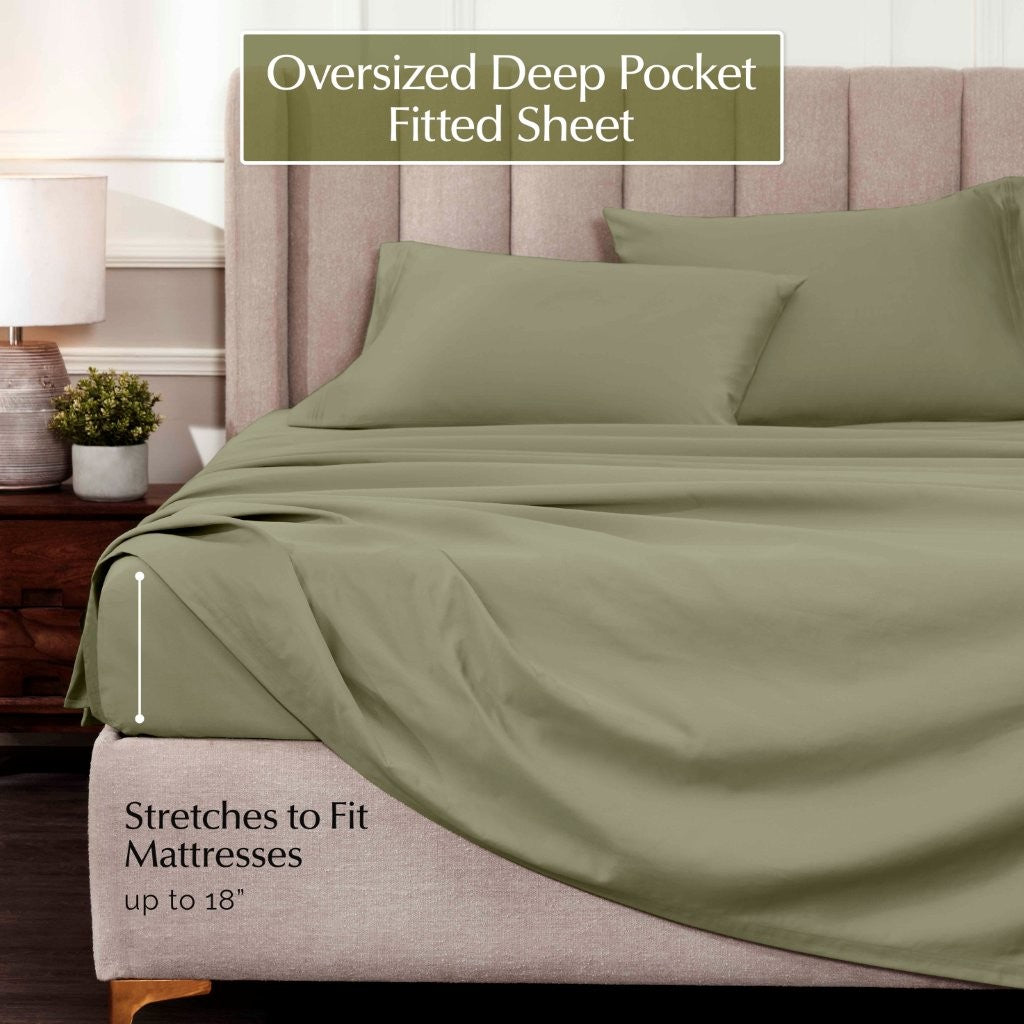 Premium 1000 Thread Count Egyptian Cotton Sheet Set - Eco-Friendly, Breathable & Hypoallergenic - Perfect for Luxury Bedding & Hot Sleepers
